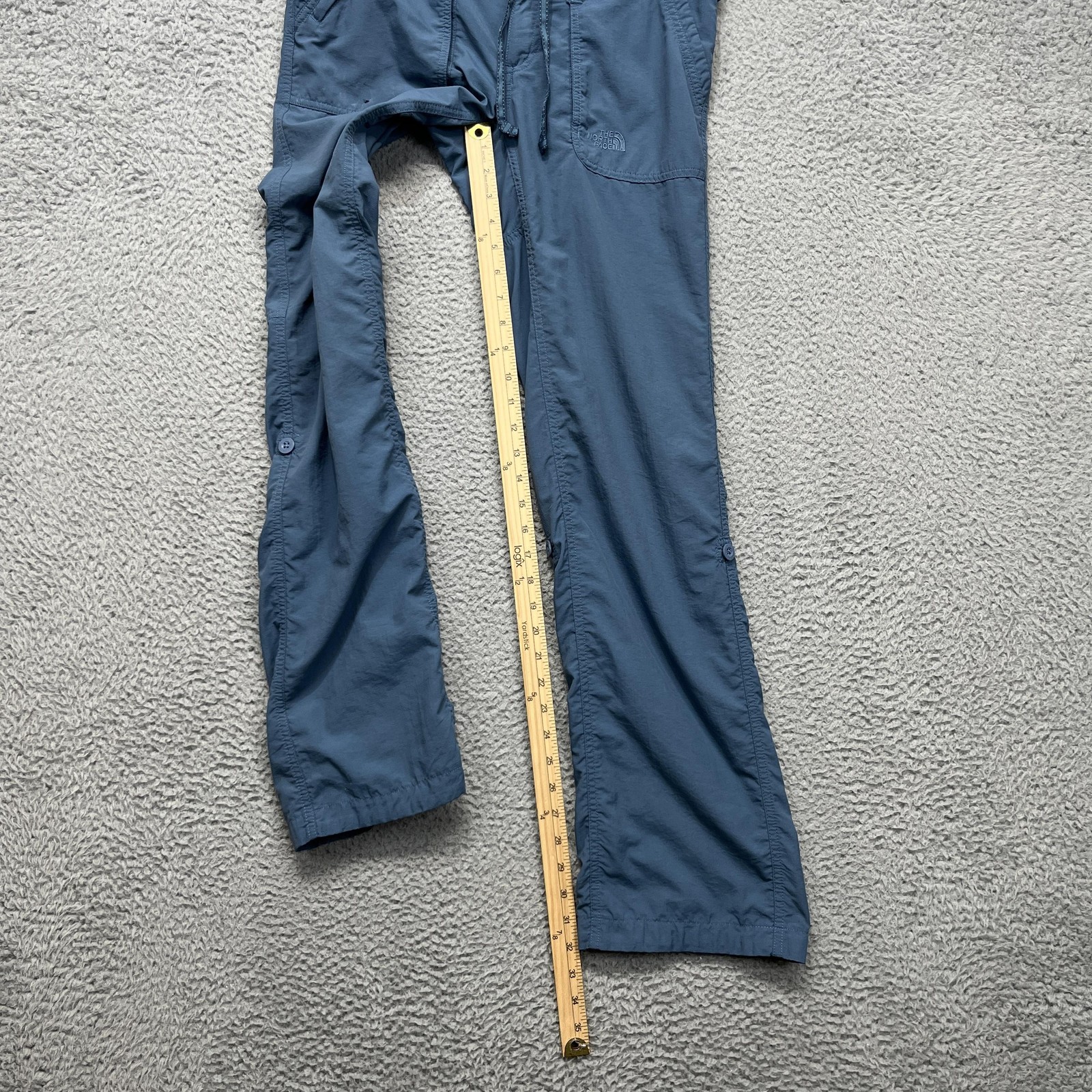 The North Face Hiking Pants Womens 4 Blue Roll-Up Convertible Quick Dry Outdoor