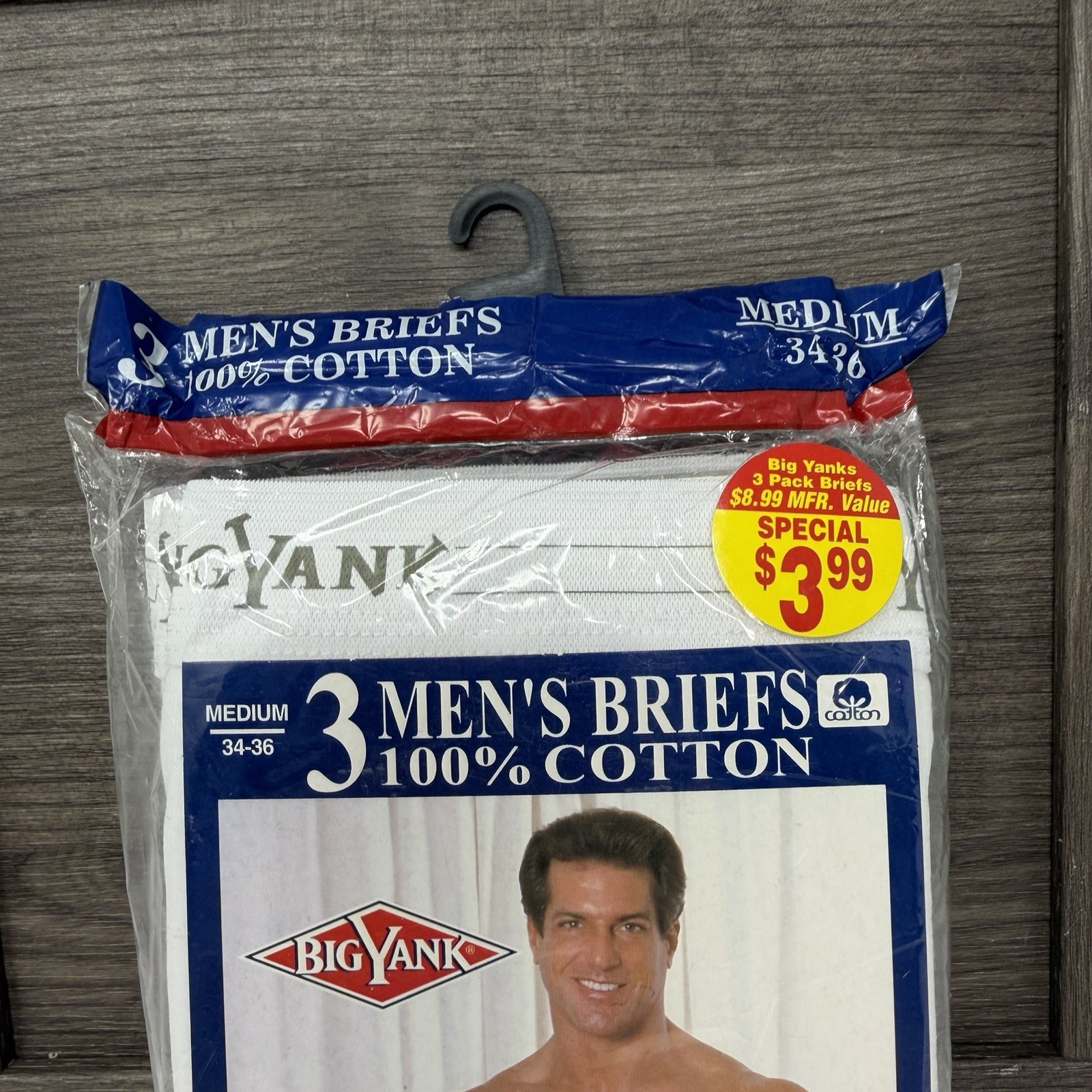 Vintage Big Yank Briefs Men Medium 34-36 White 100% Cotton 90s Tighty Whitey NOS