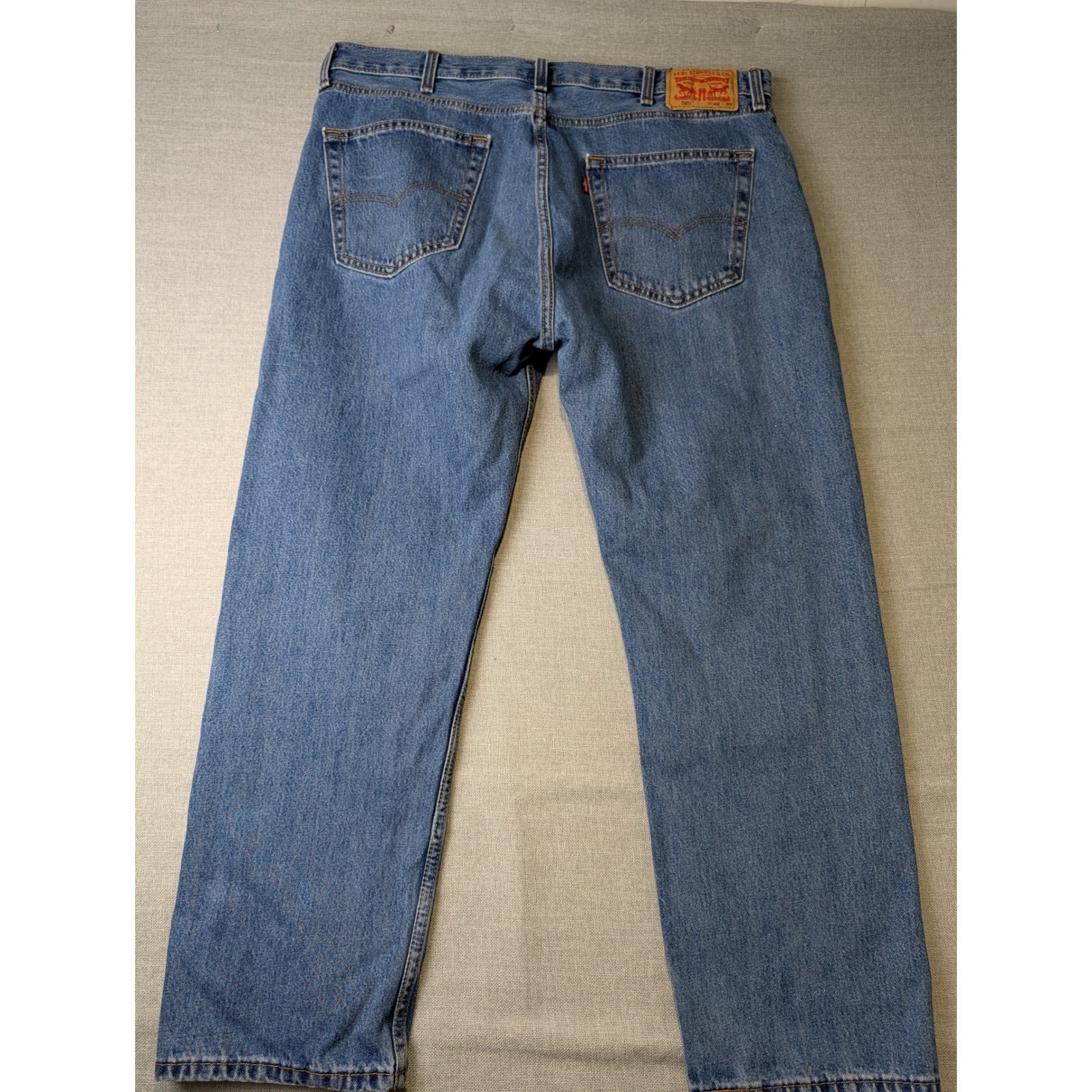 Levis 505 Regular Fit Mens Jeans W40 L30 Medium Wash Blue Straight Leg Denim
