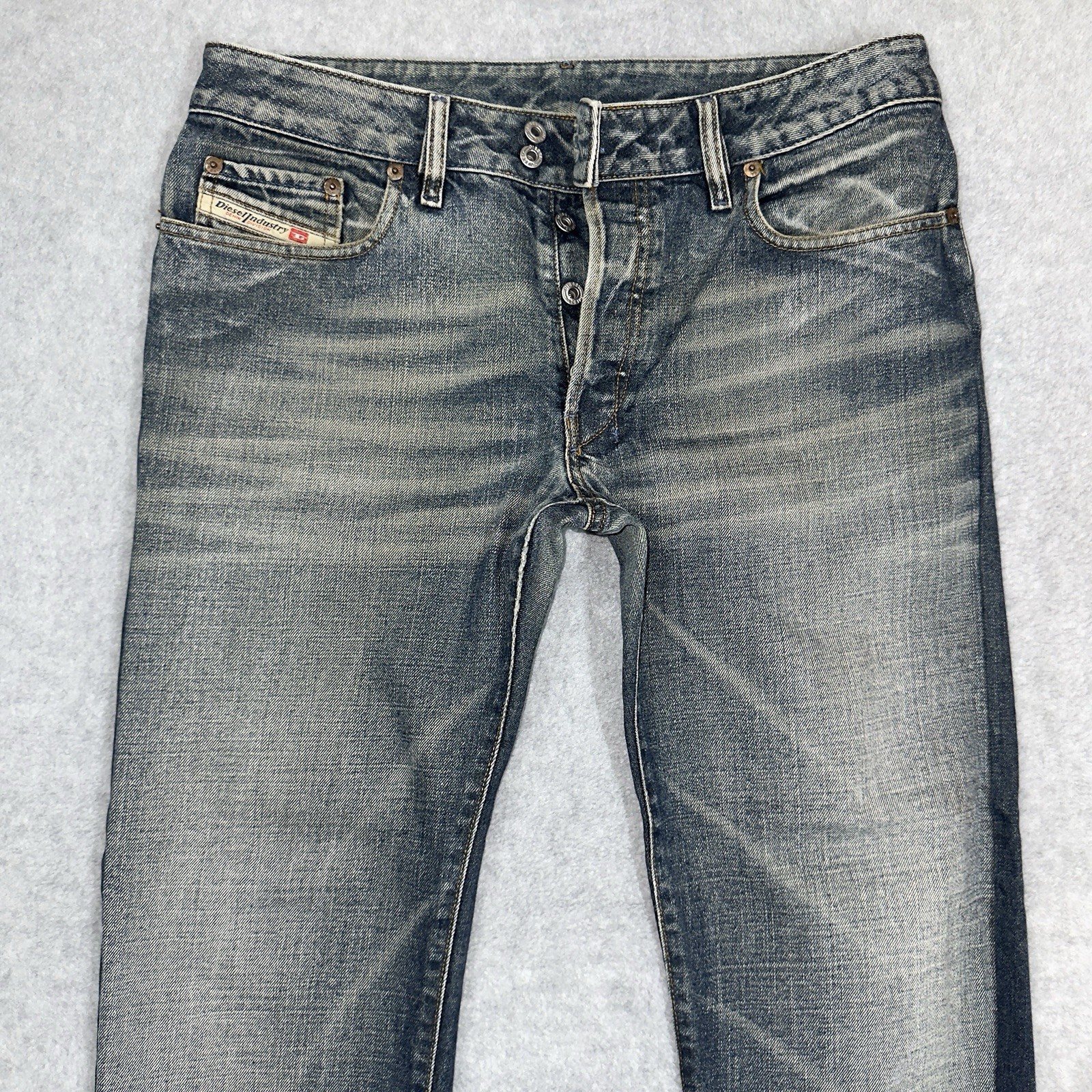 Diesel Jeans Mens 33×29 Rabox TAPERED Leg Made in Italy Button Fly Altered READ