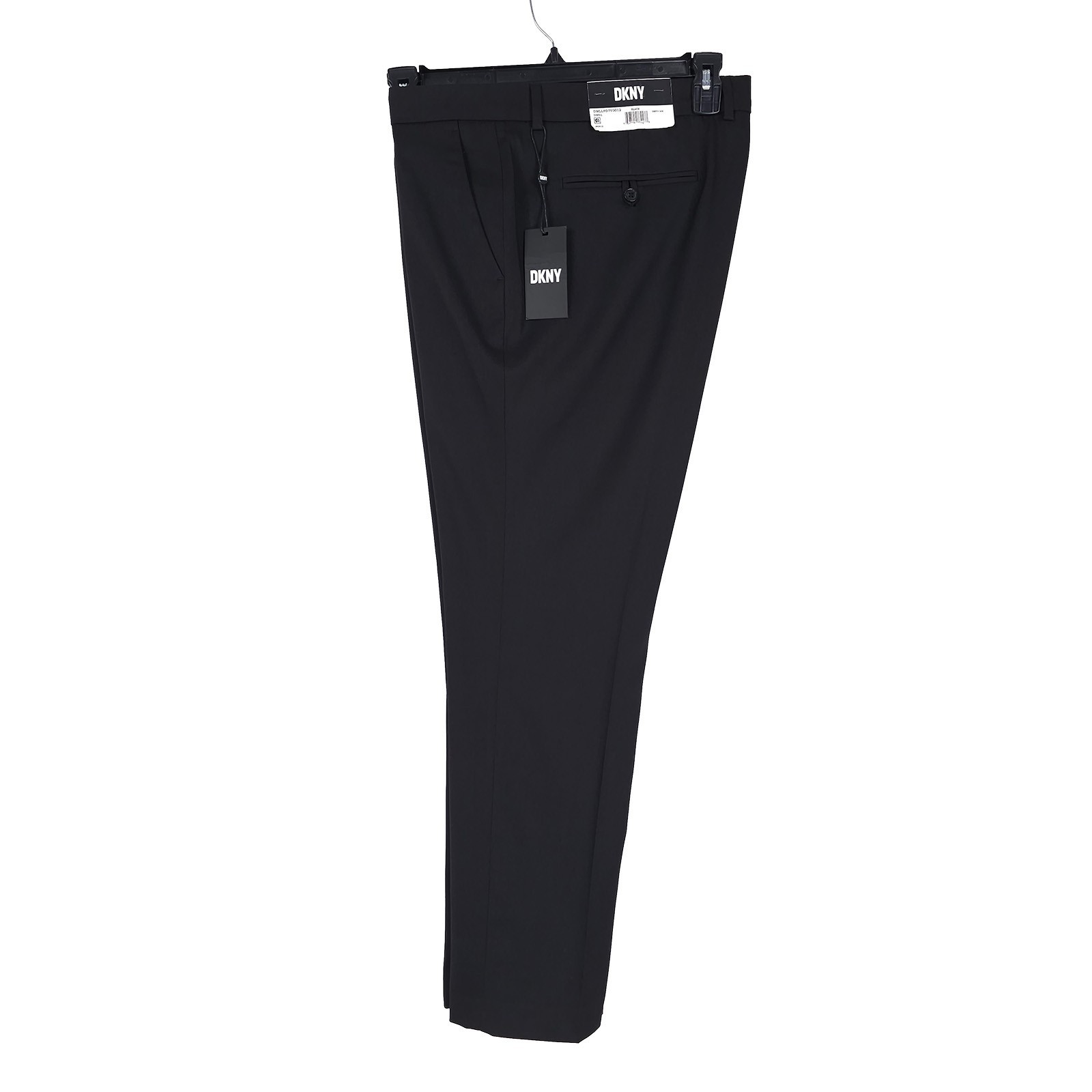 DKNY Mens Modern Fit Dress Pants 40×30 Black Solid Stretch Micro Twill NWT
