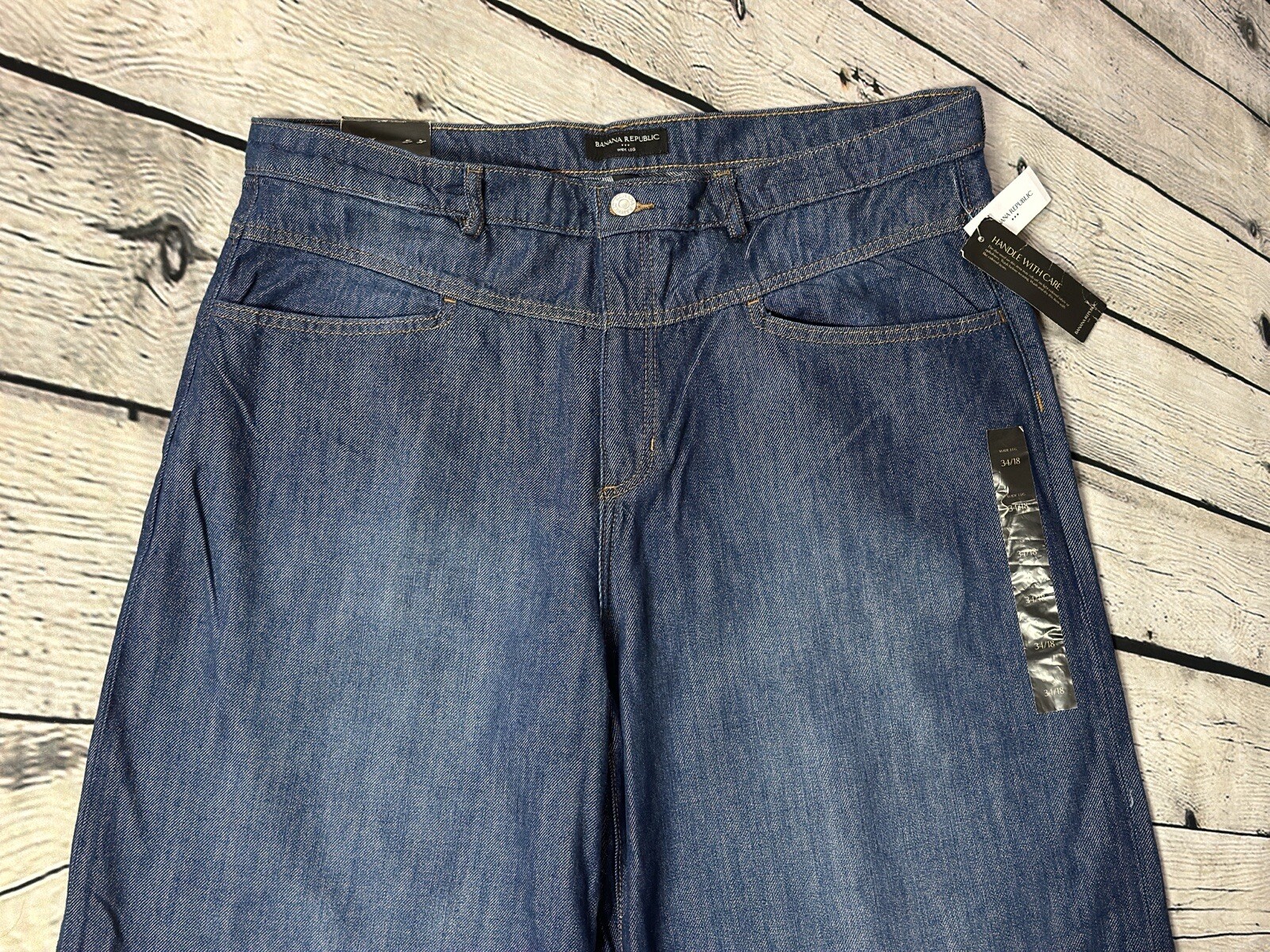 Banana Republic Blue Flare Wide Leg Jeans Classic Style