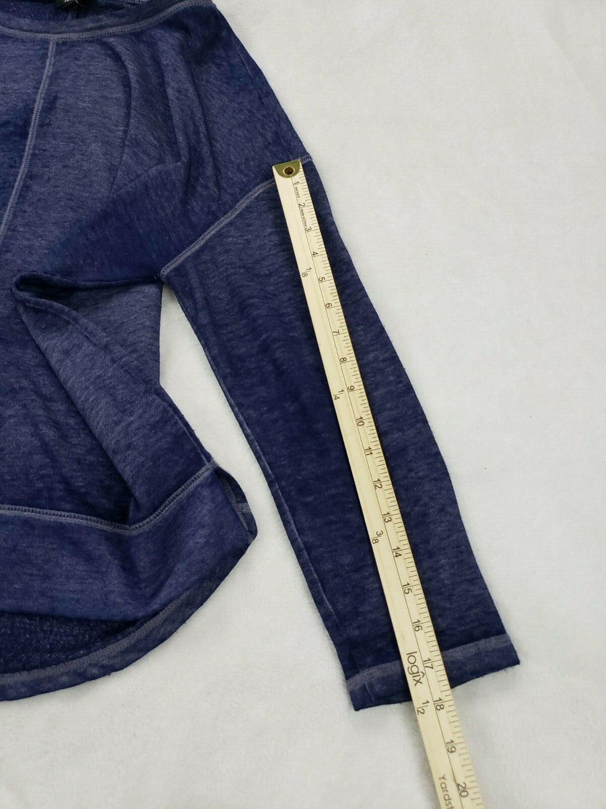 a.n.a. A New Approach Purple Blue Burnout Hi Lo Round Neck Sweater Sz L Oversize
