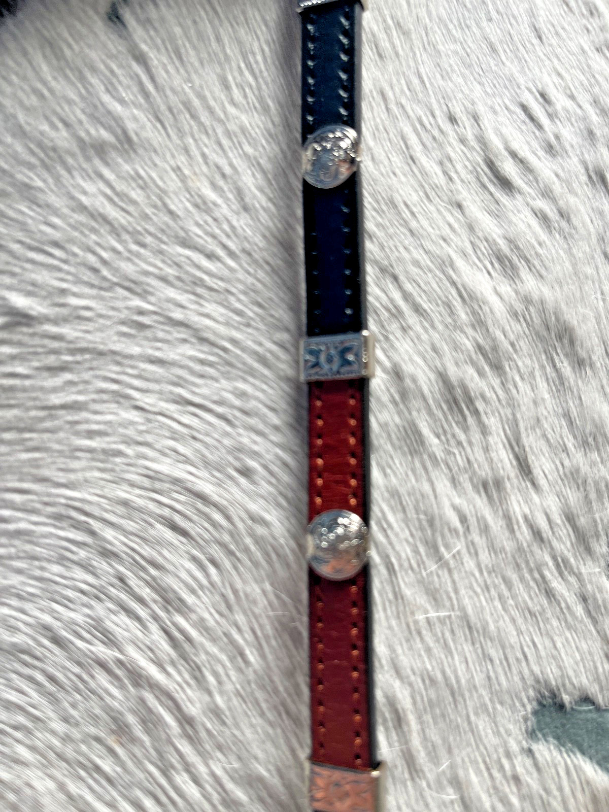 Western Unisex Hatband 27.5 x 3/8 in Leather Concho Belted Cowboy Rodeo Horse BB