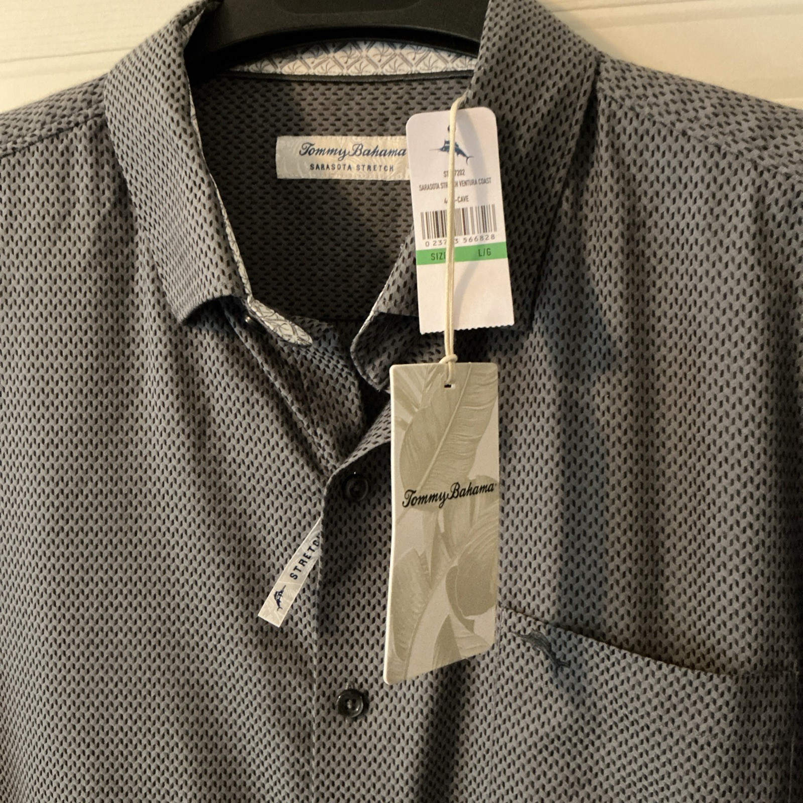 NWT Tommy Bahama Mens Sarasota Stretch Island Zone Shirt Long Sl Button Up Sz Lg