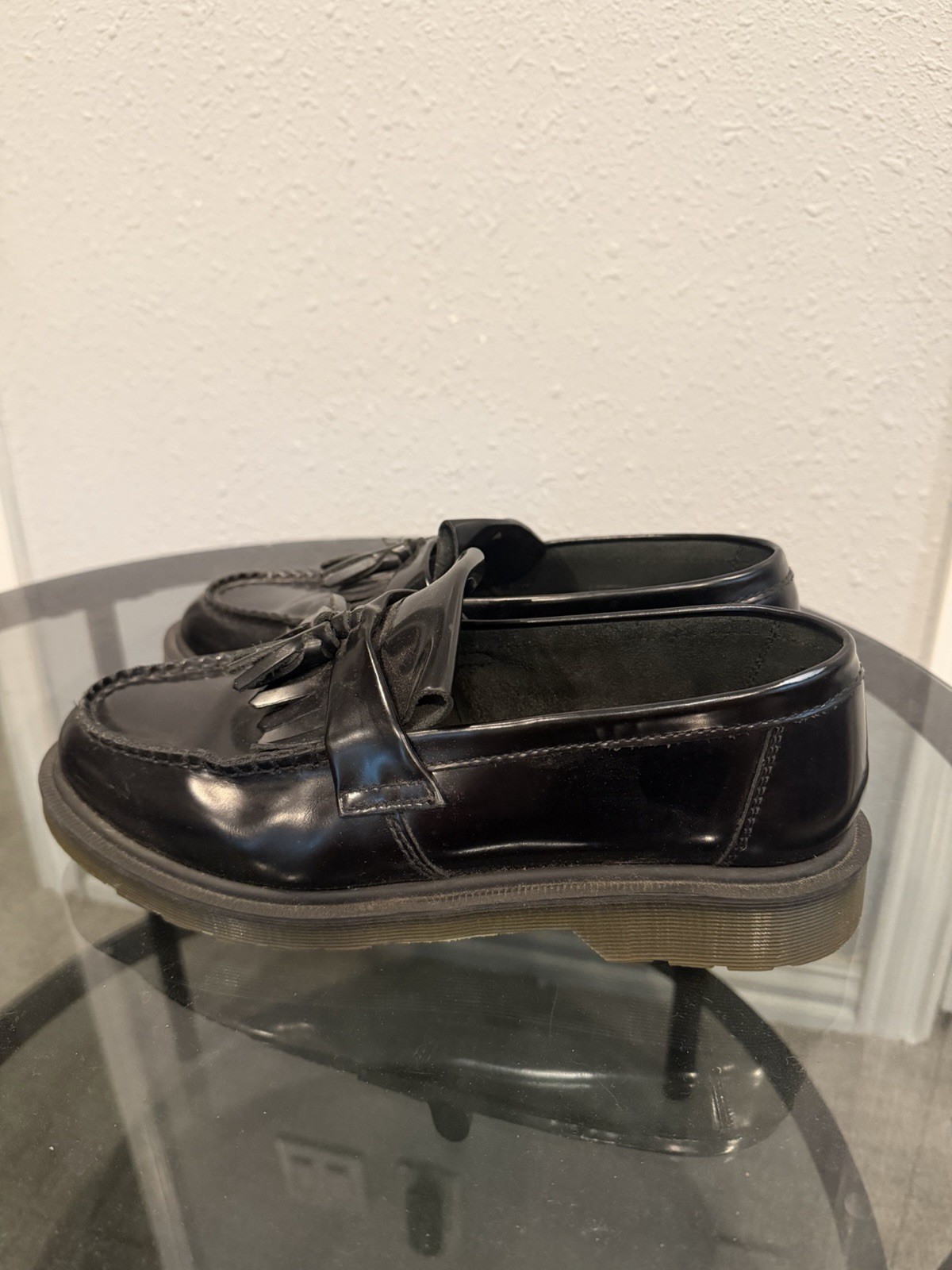 Dr. Martens Men’s Black Leather Tassel Loafer Slip-On Round Toe Adrian US 11