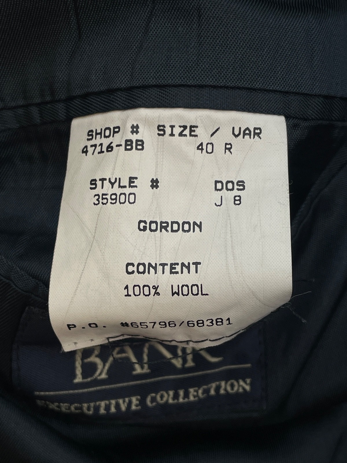 Jos A Bank Blazer Men 40R Navy Blue 100% Wool Single Vented 2-Button Executive