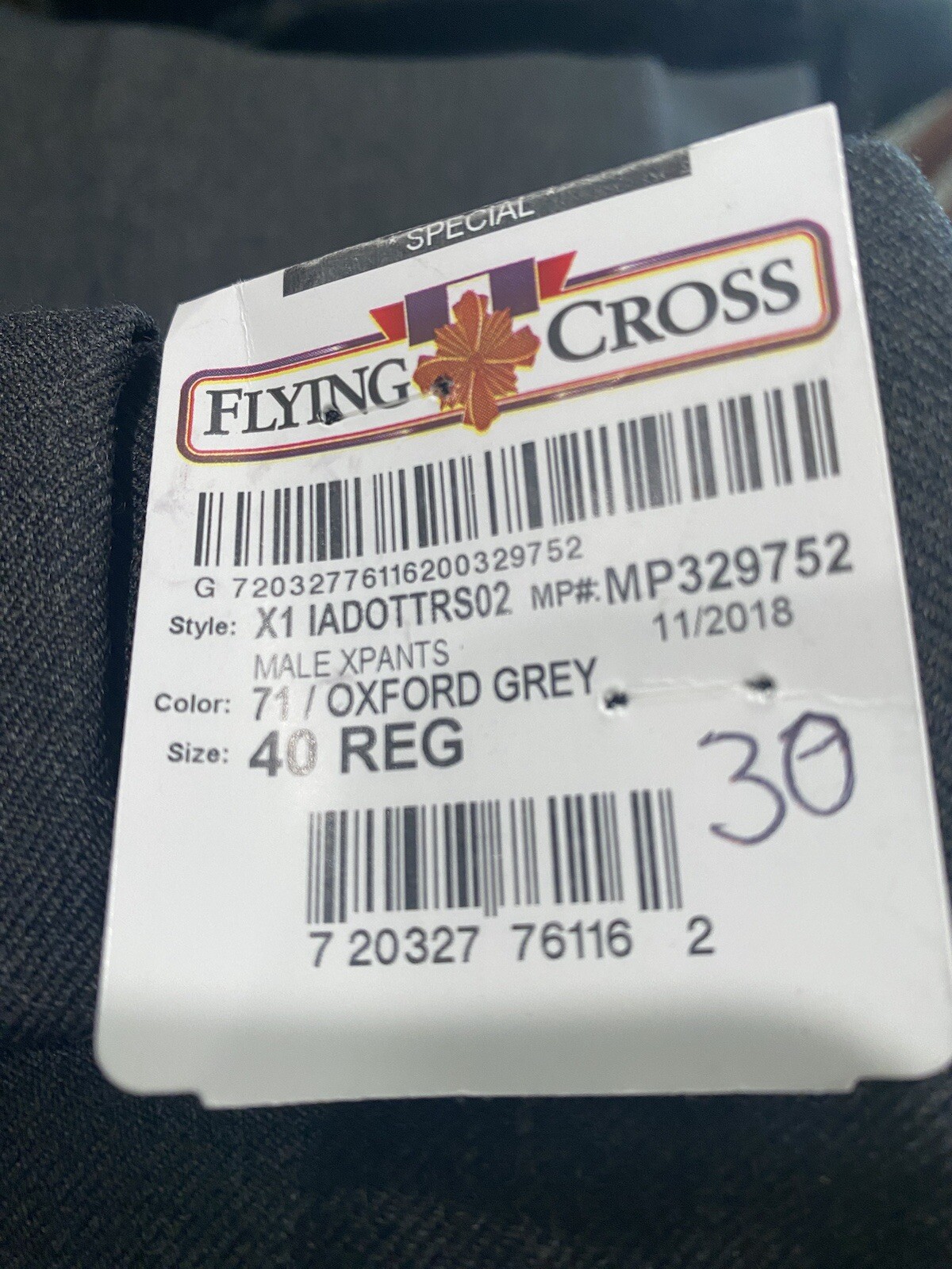 Flying Cross Fechheimer Mens GRAY BLACK pants police military BRAND NEW $160.99