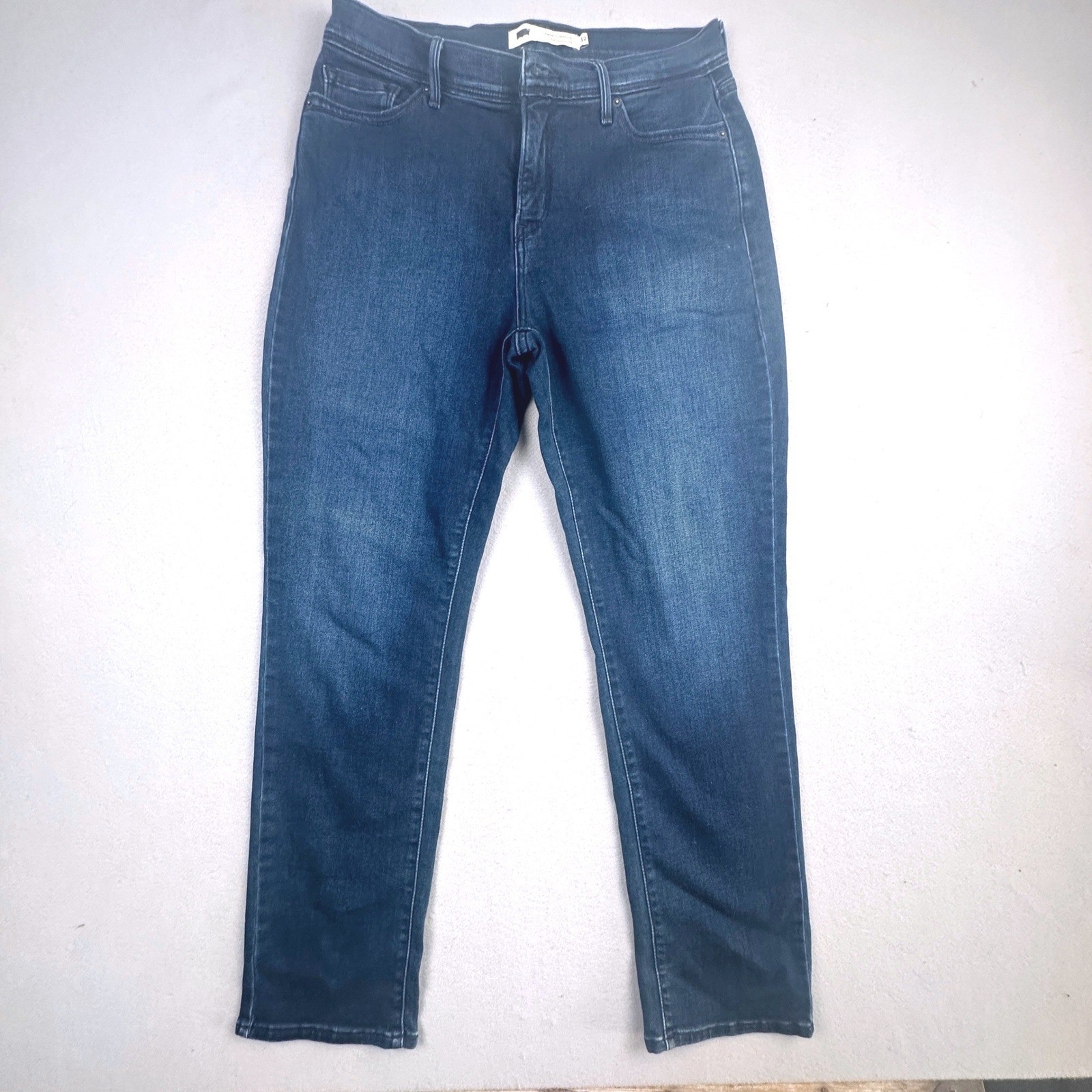 Levis 512 Perfectly Slimming Skinny Leg Jeans Dark Wash Indigo Blue Womens 12