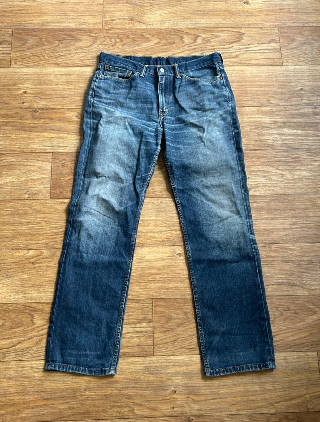 Vintage Levis 514 Jeans Mens 34×32 Blue Faded Straight Denim Wallet Fade Y2K