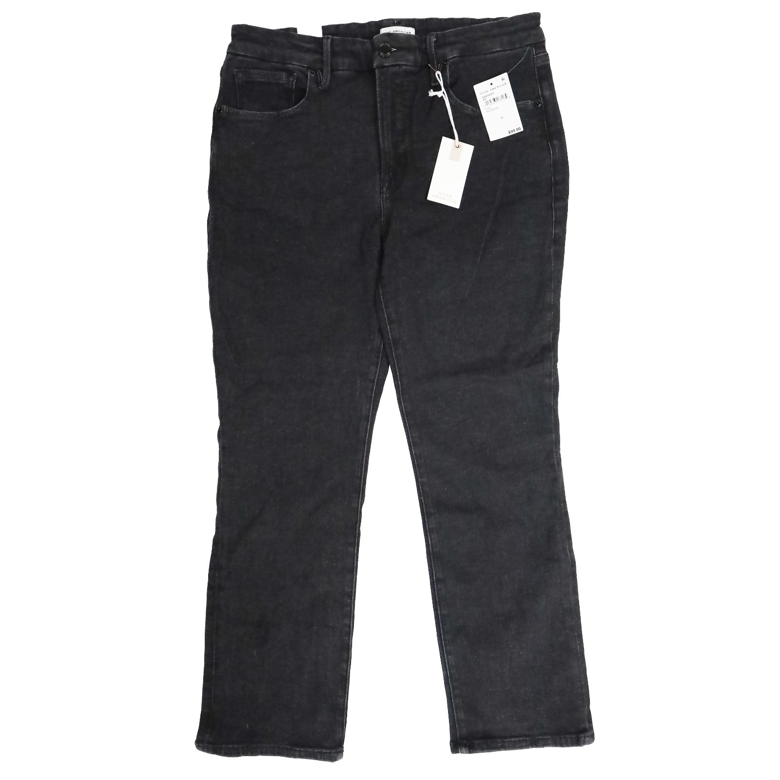 Good American Good Legs Straight Black Jeans Size 12 | Inseam 27.5 in