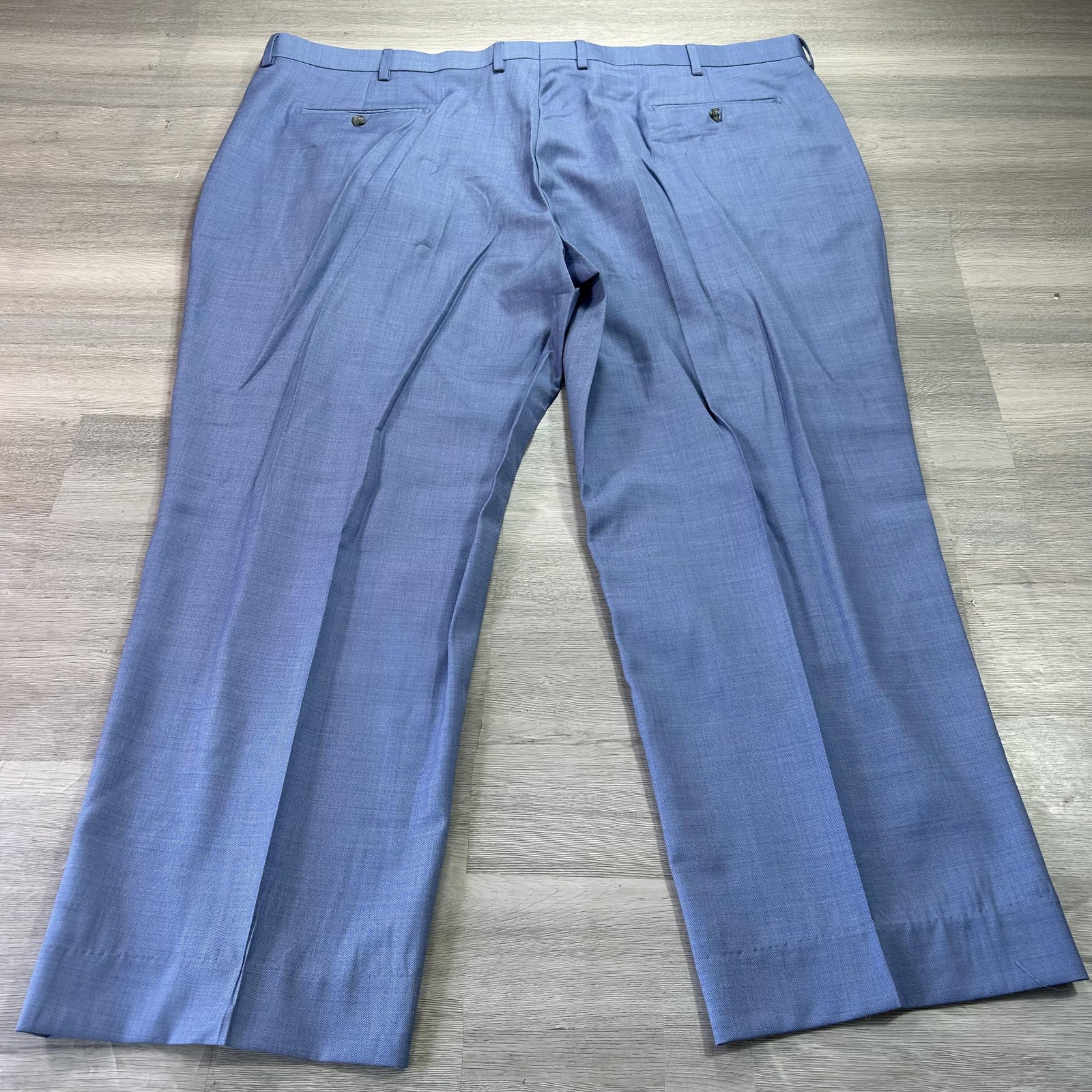 Paul Fredrick Suit Mens 46R Jacket 48×29 Pants Vest Sky Blue Wool 3 Piece Set