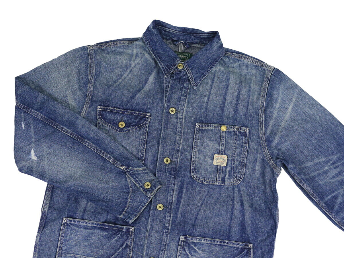 Polo Ralph Lauren POLO COUNTRY Vintage Denim Chore Jacket Barn Coat- Blue Denim