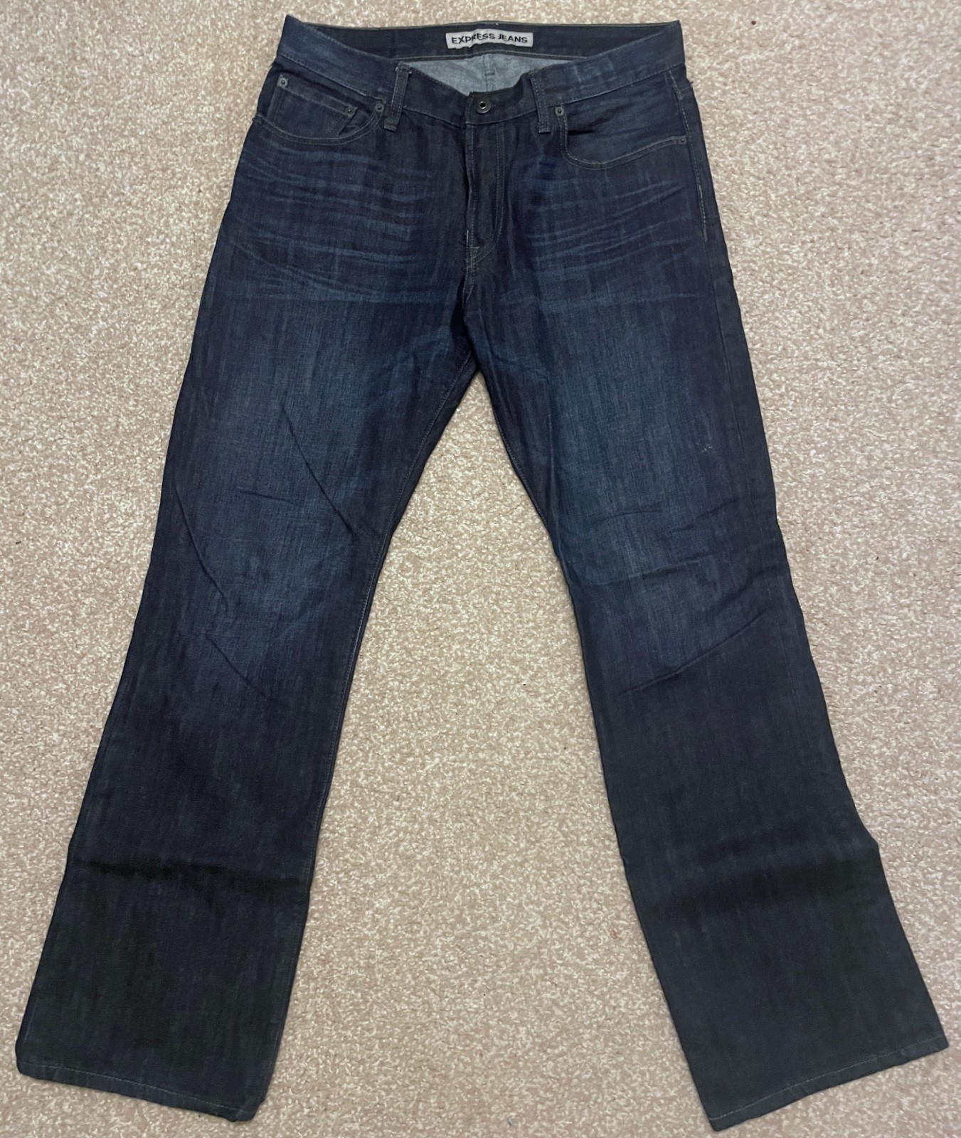 Express Kingston Jeans Men’s 34×34 Dark Wash Blue Classic Bootcut 100% Cotton