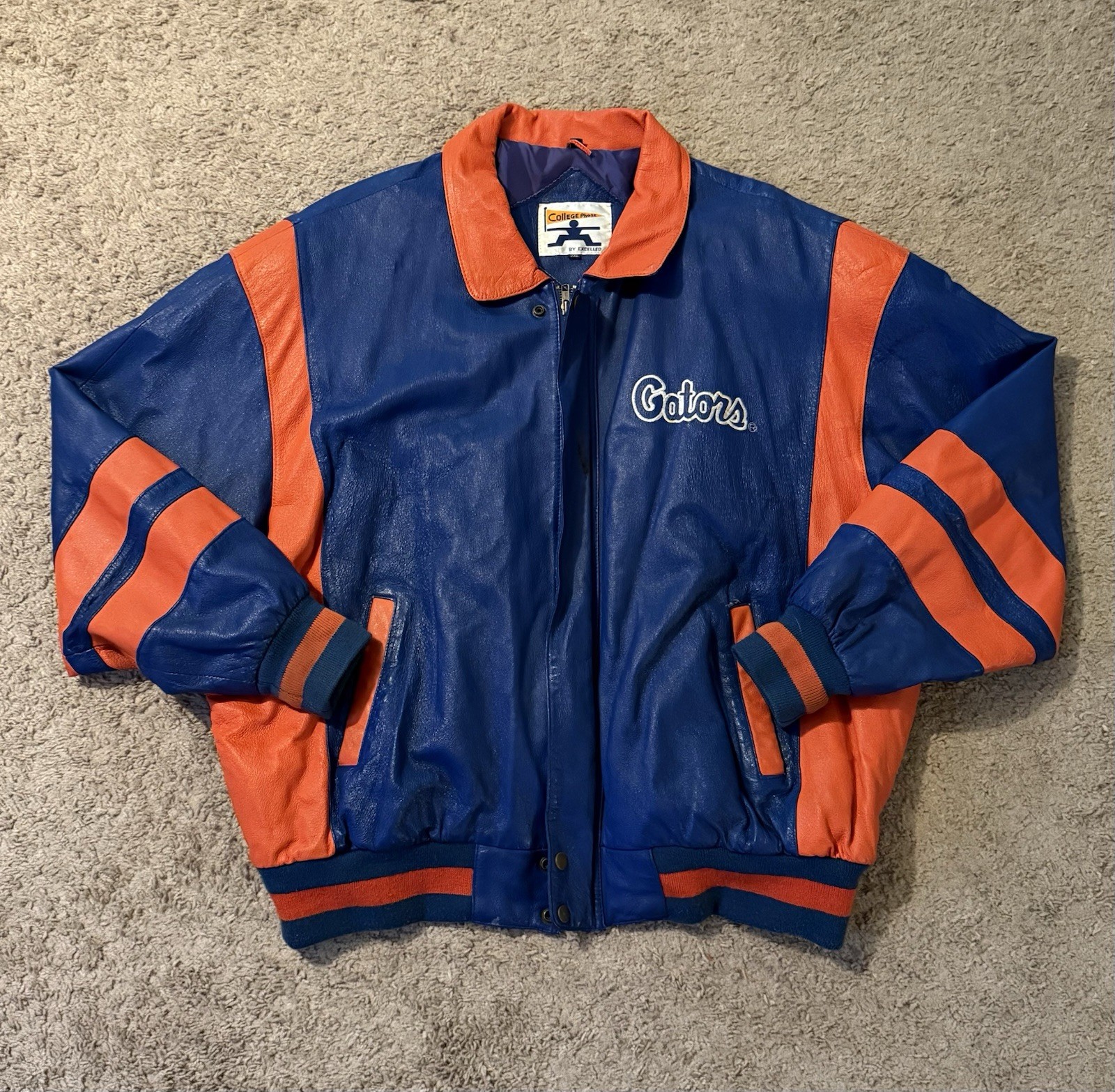 Vintage 90s College Phase University of Florida Gators Leather Jacket Size 3XL