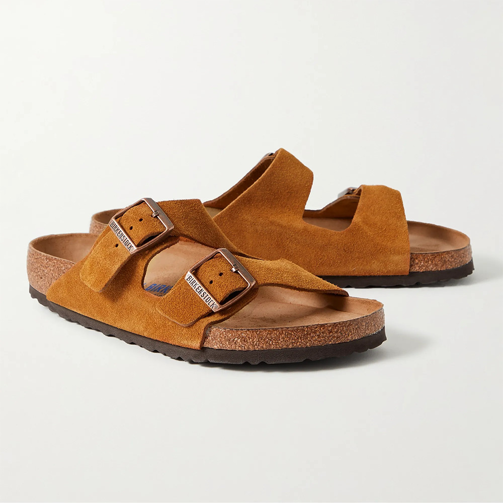 Birkenstock Arizona Suede Mink Soft Footbed Sandals Men’s Shoes Regular/Wide