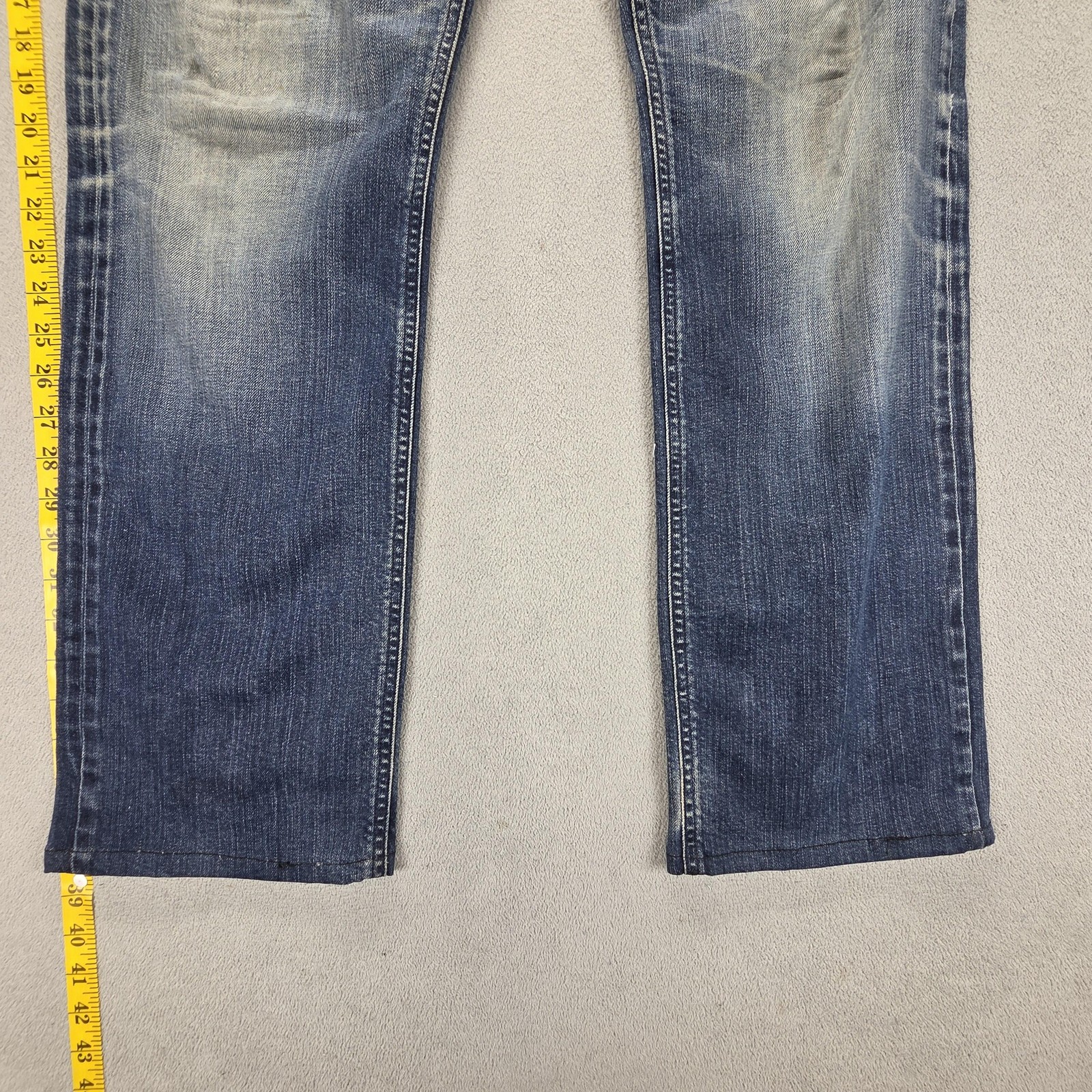Diesel Jeans Mens 33×32 Blue Larkee Regular Straight Stretch Altered Hem 008B2