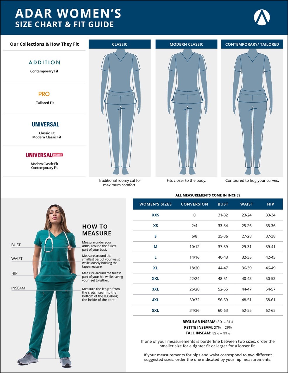 Adar Universal Women’s Scrub Set Snap Front Scrub Top & Multi Pocket Scrub Pants