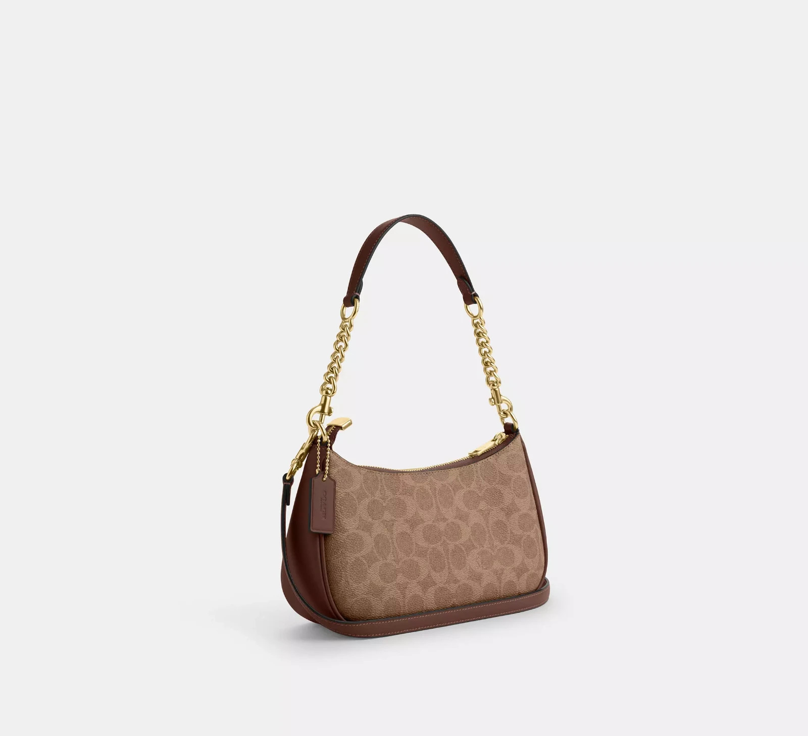 COACH Teri Shoulder Bag In Signature Canvas Gold/Tan/Brown New Outlet