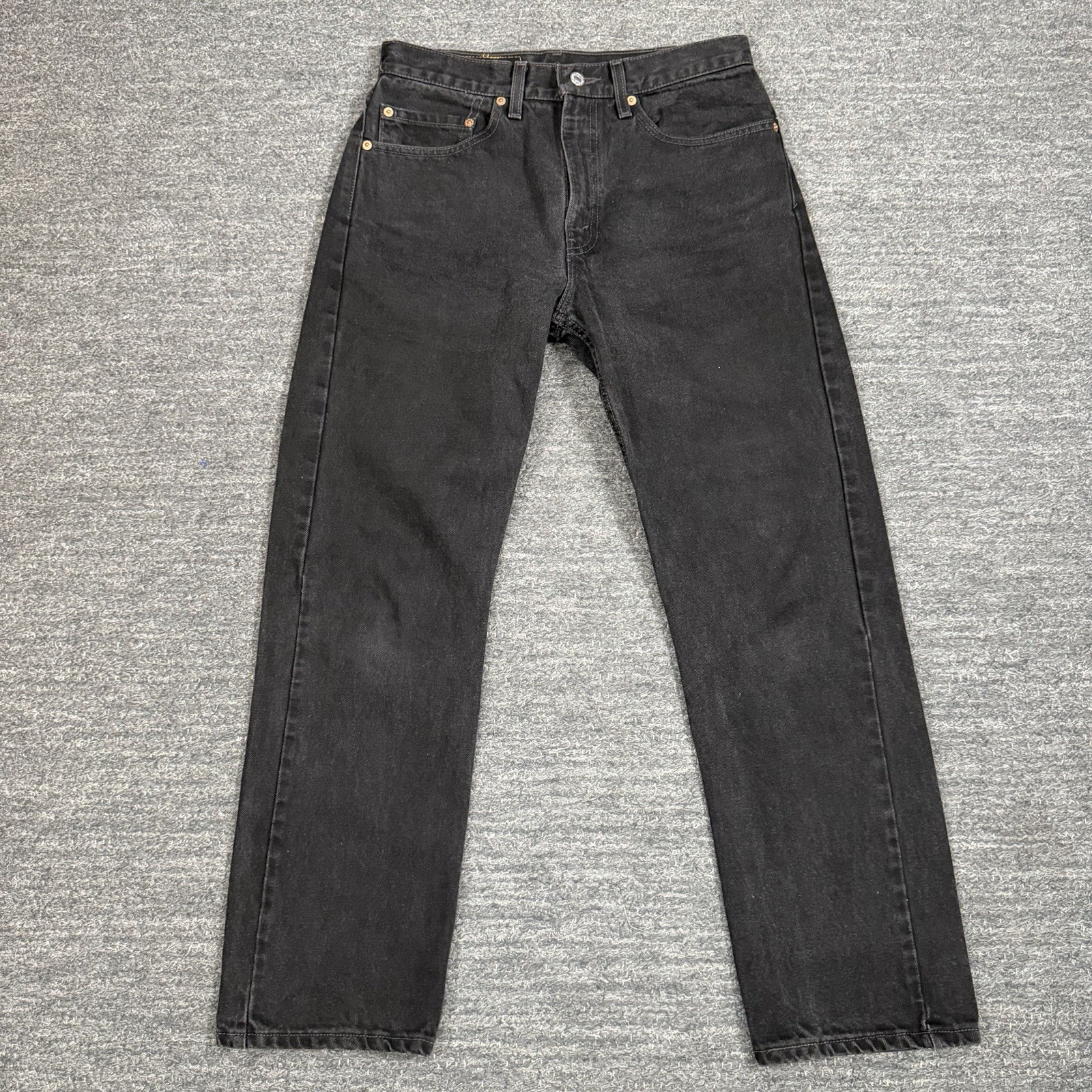 Vintage 90s 505 Jeans Men 31X30 (measures 30X29) Straight Leg Black Denim 99 Y2K