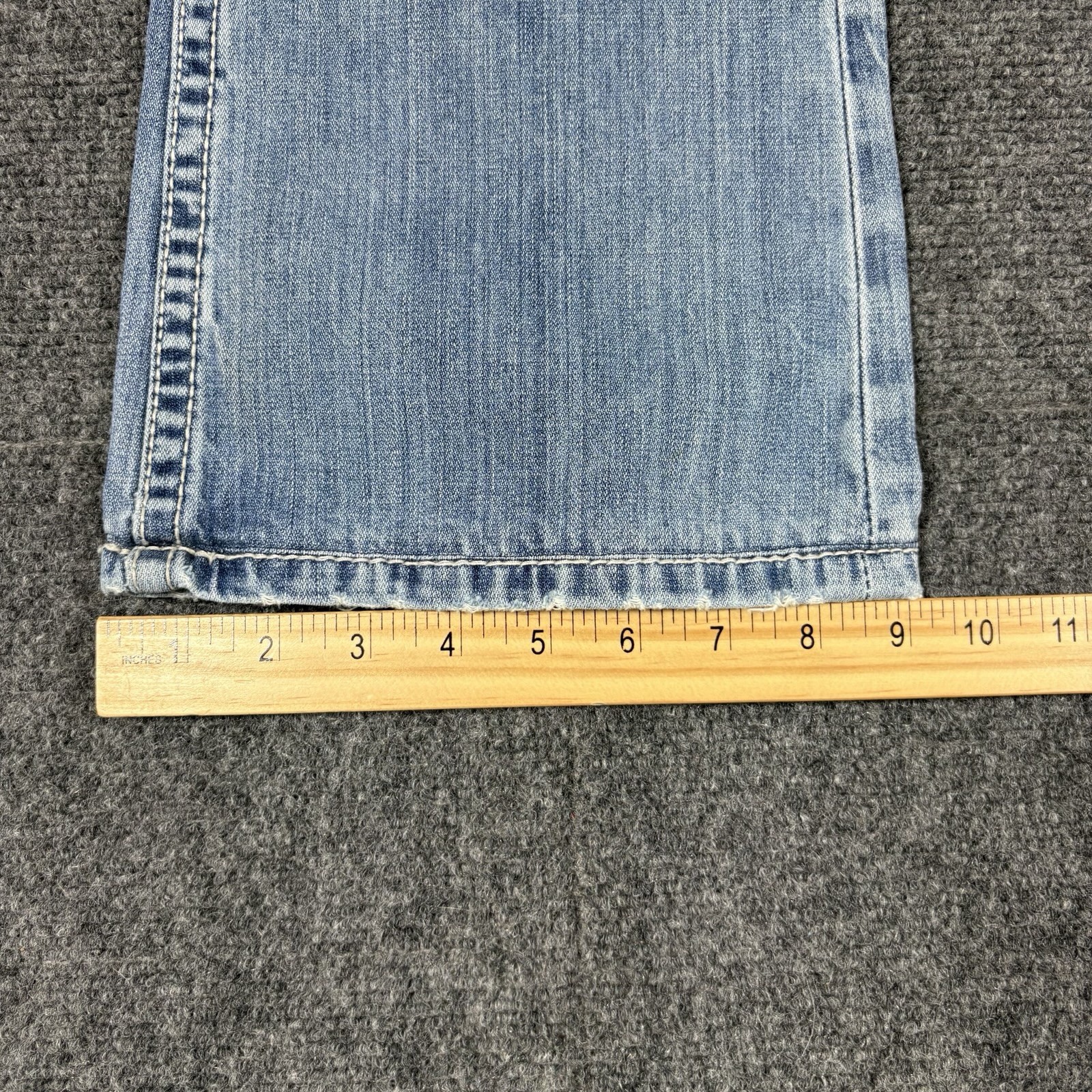 Buckle Jeans Mens 30s (30×28) Blue BKE Fulton Bootcut Denim Whiskers Cowboy