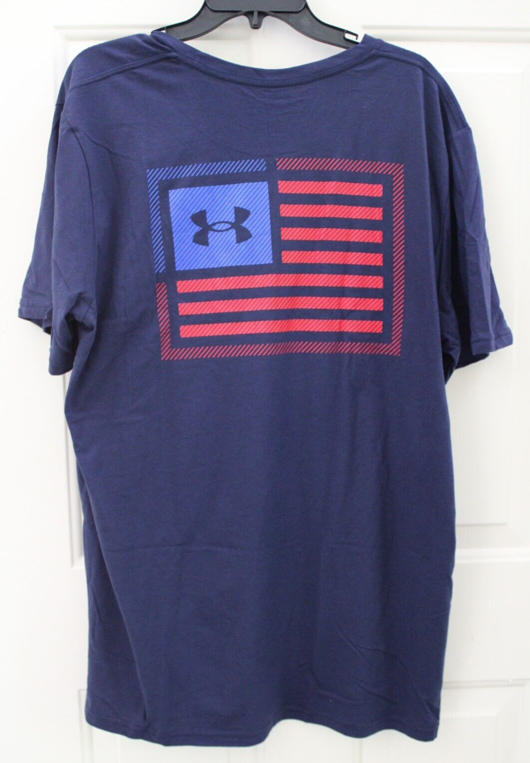 NWT Under Armour Freedom Flag Logo Variation Men’s XXL 2XL Blue T-shirt 1383006
