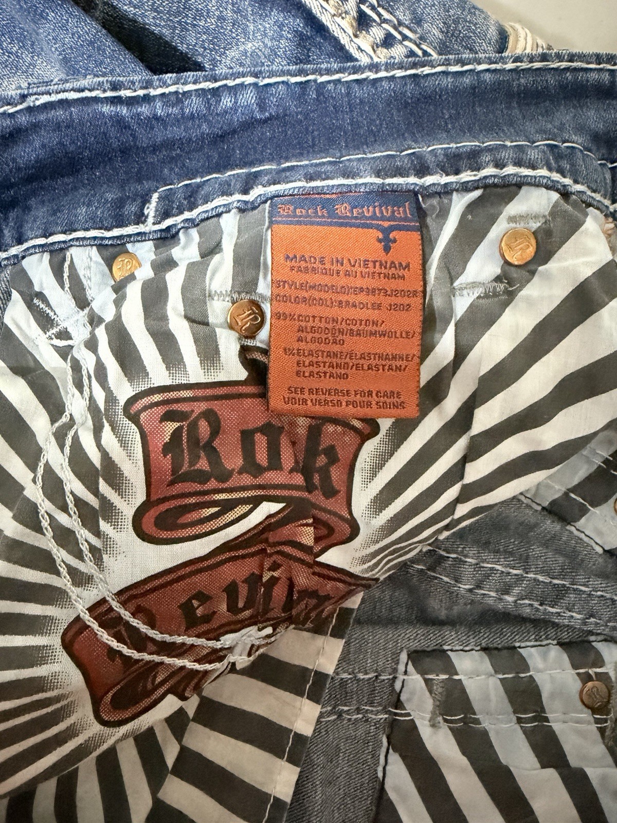 Rock Revival Bradlee Straight Jeans Medium Wash 6-Pocket 34×30