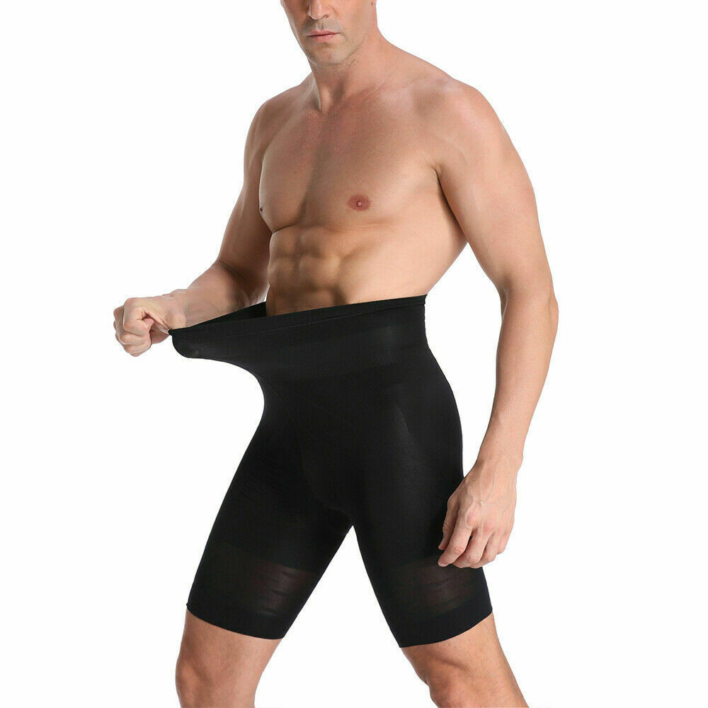 Men’s Compression High Waist Boxer Shorts Tummy Slim Body Shaper Girdle Pants US