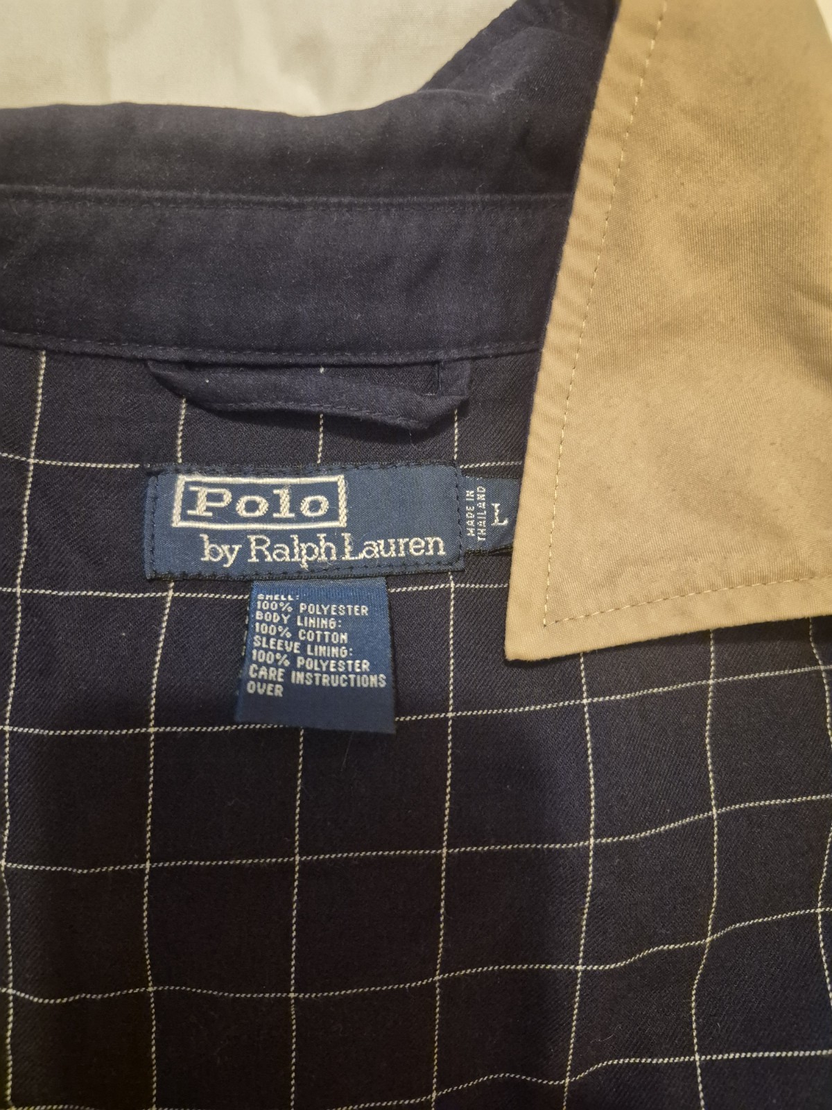 Polo by Ralph Lauren Navy Harrington Jacket XL Full Zip Lined Pockets Logo