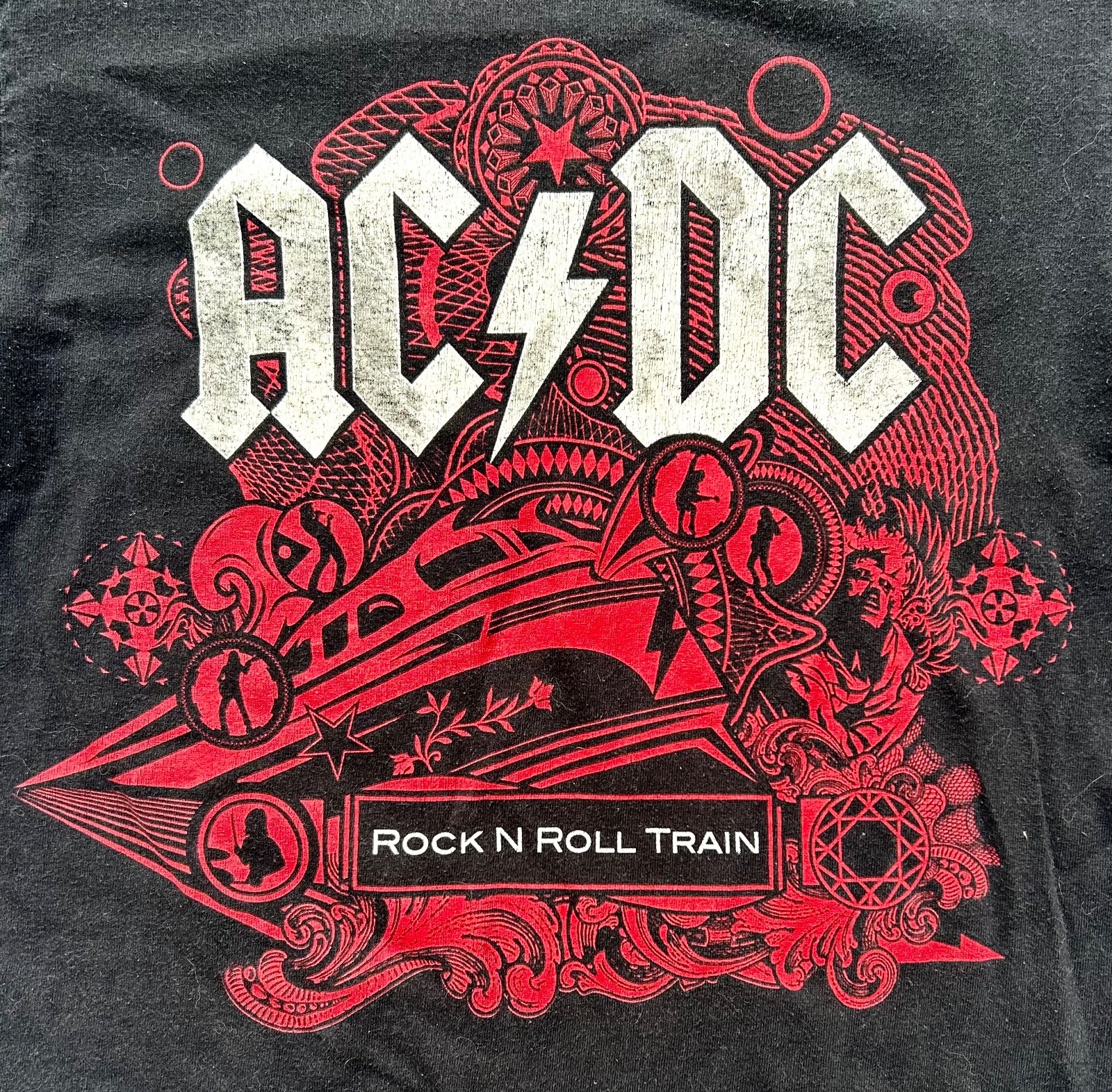 🤘AC/DC Black Ice Tour Shirt Sz. Small Rock N Roll Train 08-09 Graphic Concert