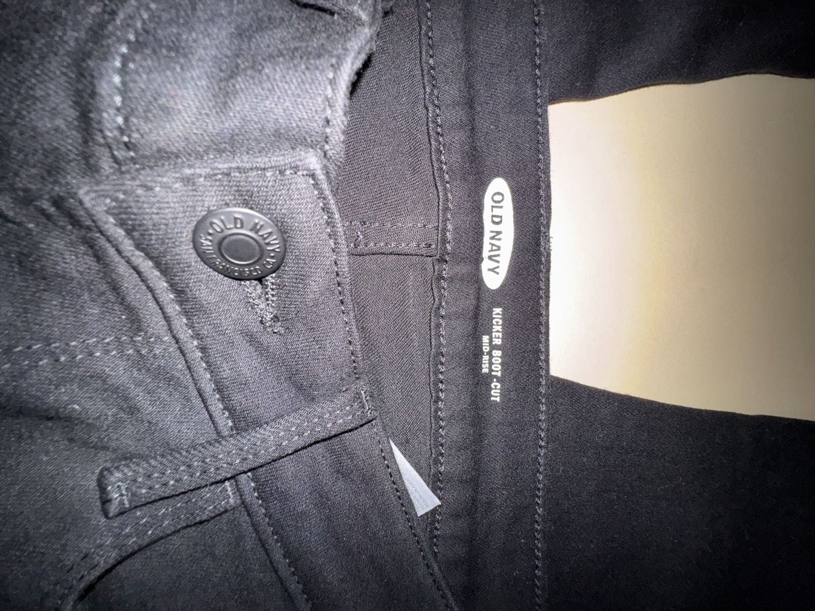 Old Navy KICKER BOOTCUT Pants Womens Size 4 Black Denim Jeans Stretch Slim