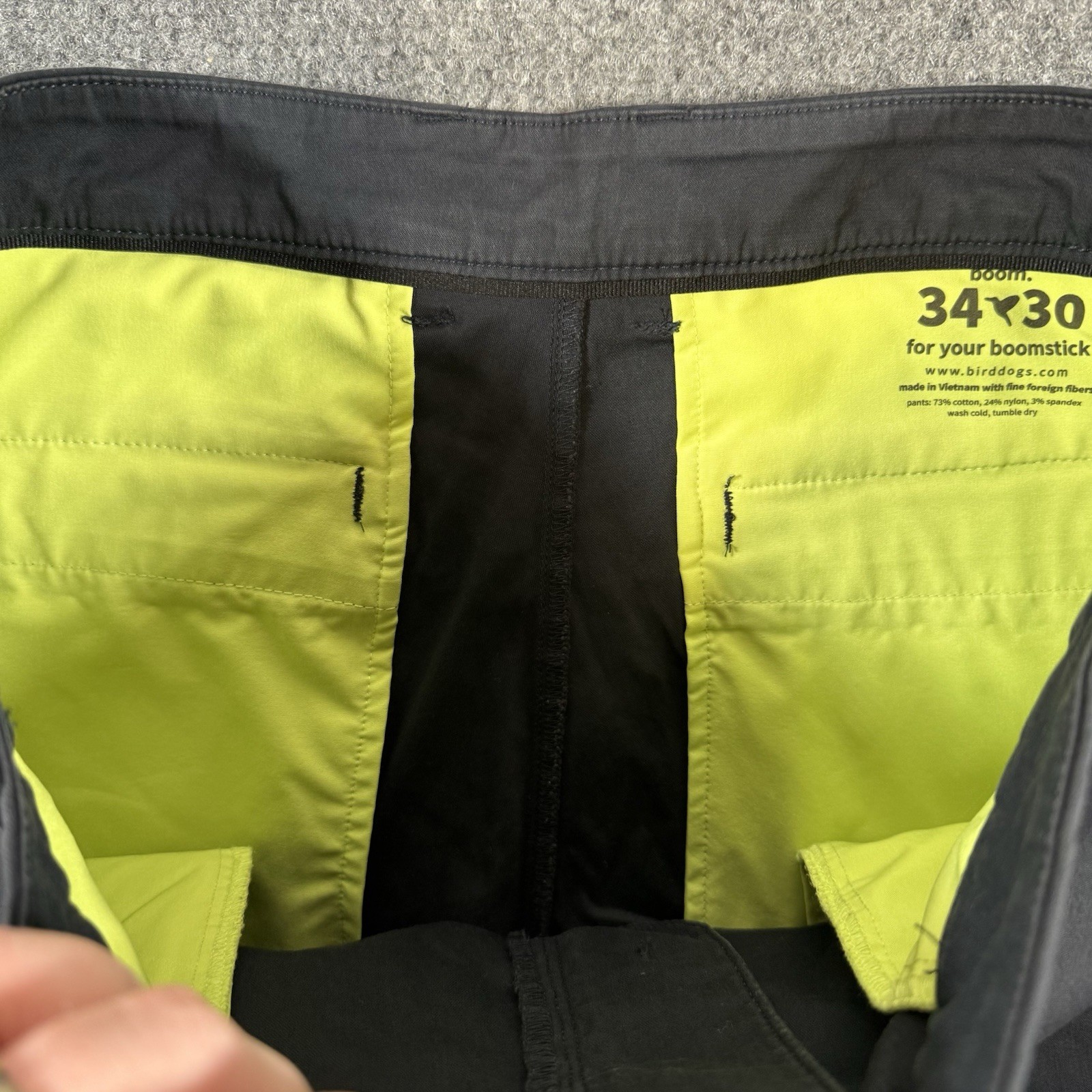 Birddogs Pants Mens 34×30 (Fits 32×29) Gray Performance Stretch Boomstick Golf