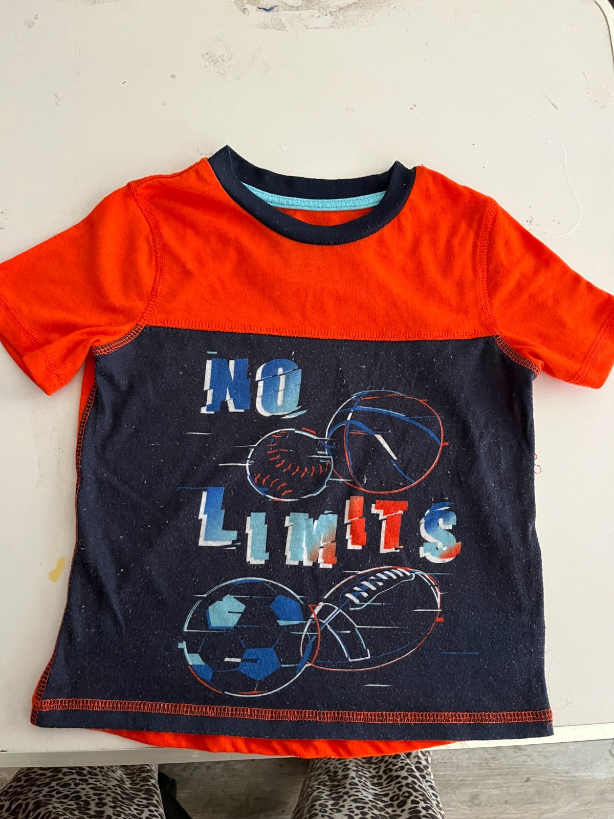 boys t shirt no limit, size 6 brand Cuddl Duds polyester colors red blue