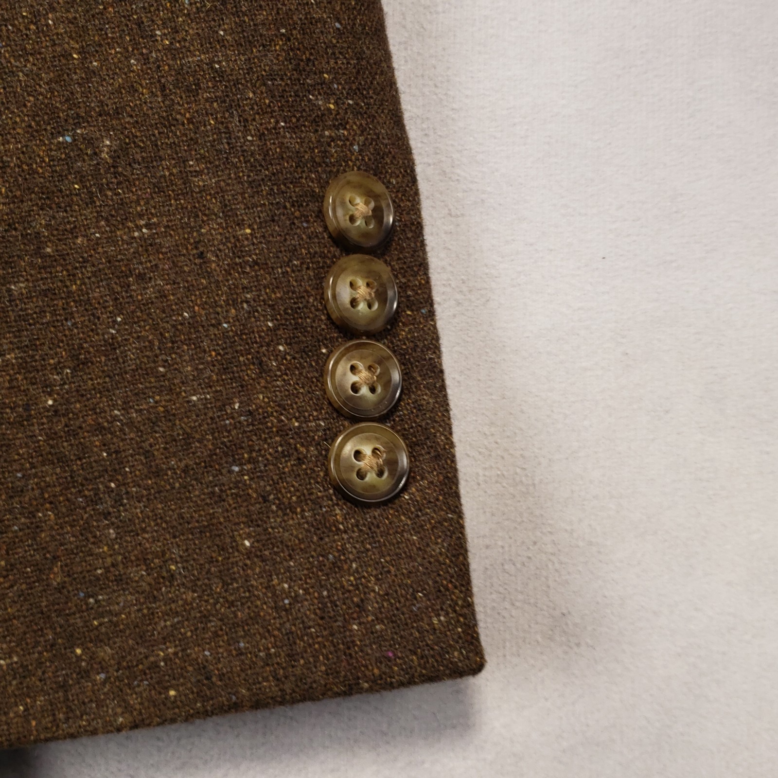 Kroon Sport Coat Mens 40R Wool Cotton Blend Brown Speckled 2 Btn Single Vented