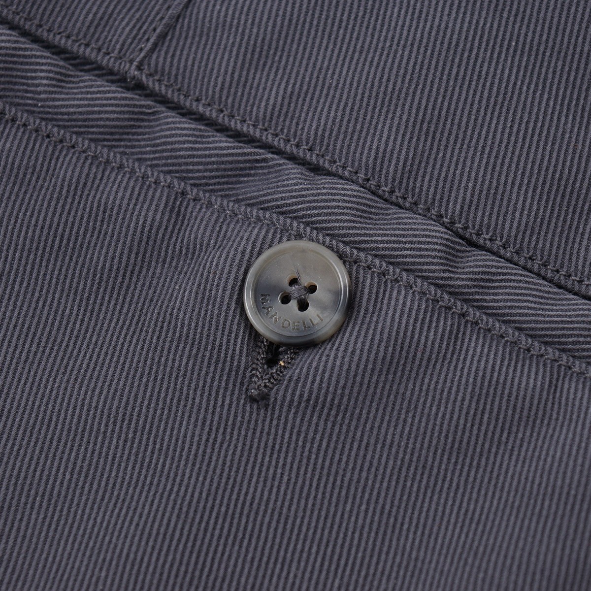 Enrico Mandelli Gray Garment-Washed Twill Cotton Chino Pants 34 (Eu 50) NWT