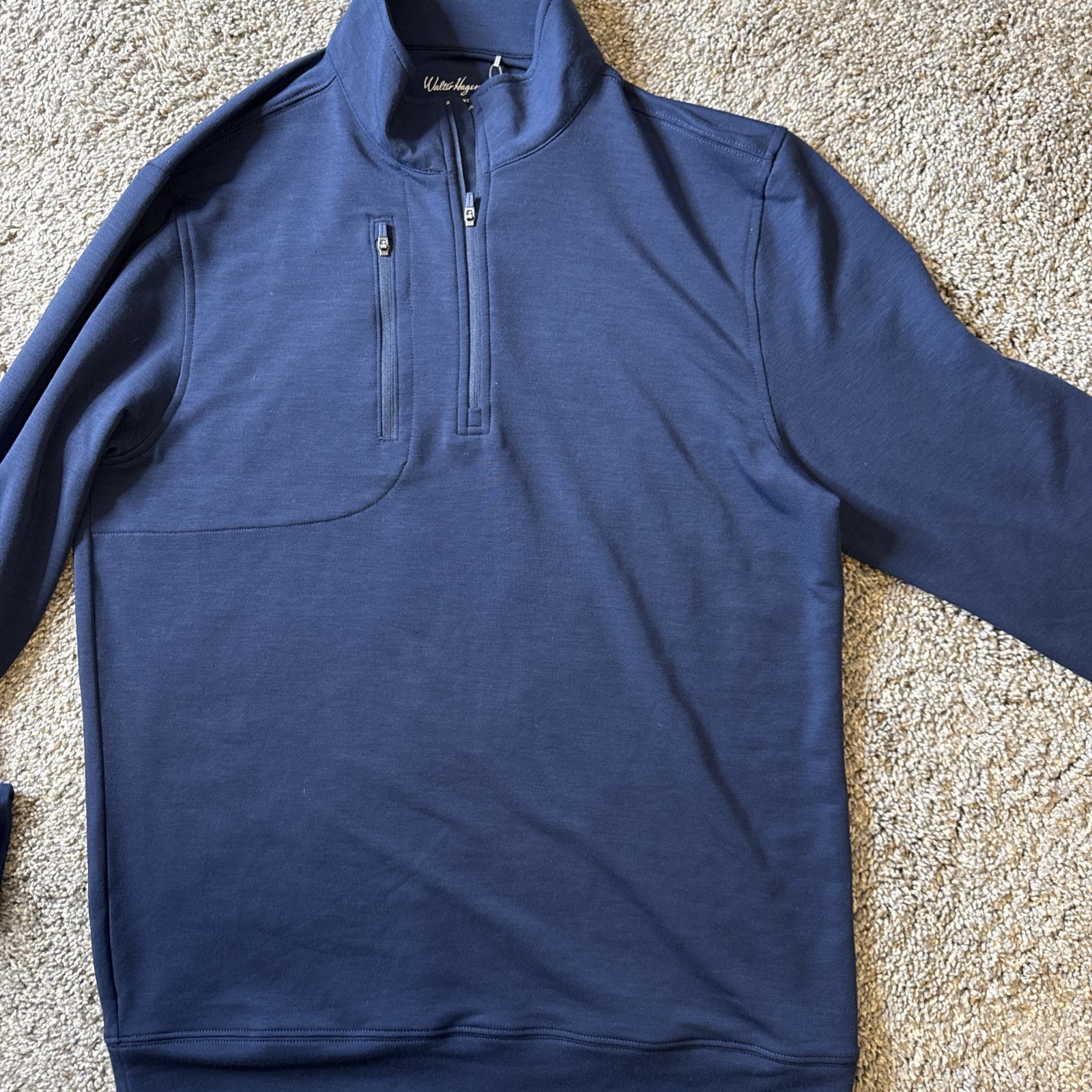 Walter Hagen Mens Performance 11 1/4 Zip Golf Pullover Navy Size S