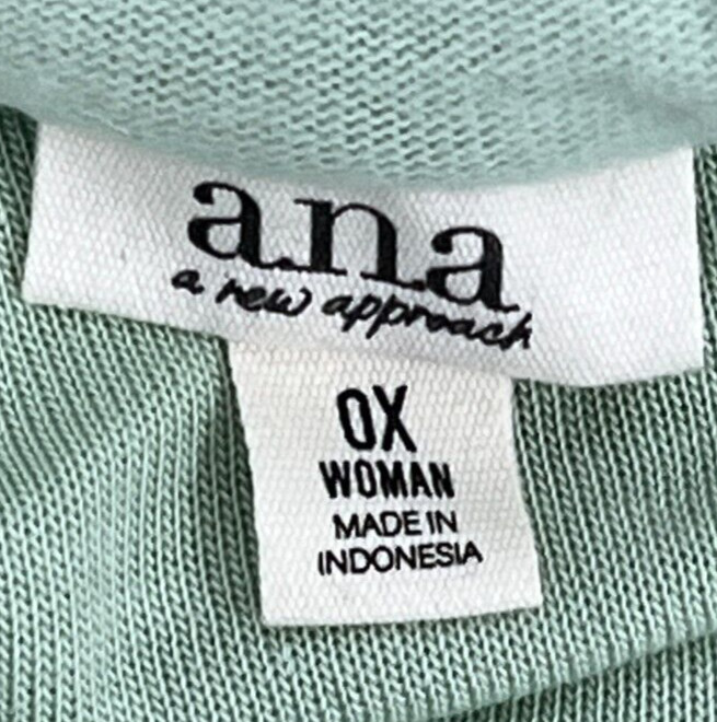 a.n.a. Mint Green Off the Shoulder Long Sleeve Sweater Sz Plus 0X Straight Neck