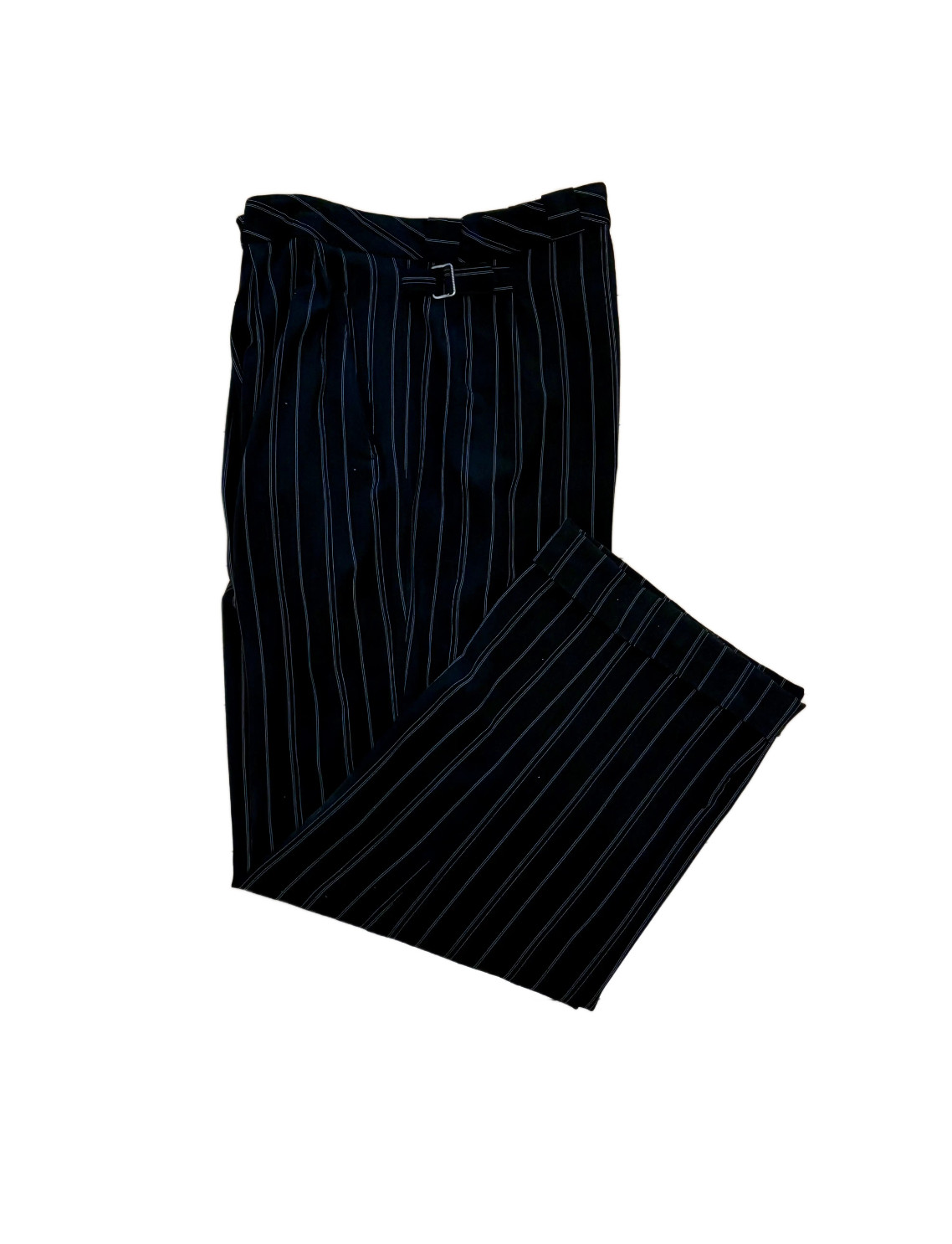 Vintage 194’S -50’s High Waist adjustable SIDE BUCKLE PINSTRIPED PANTS 30″- 44″
