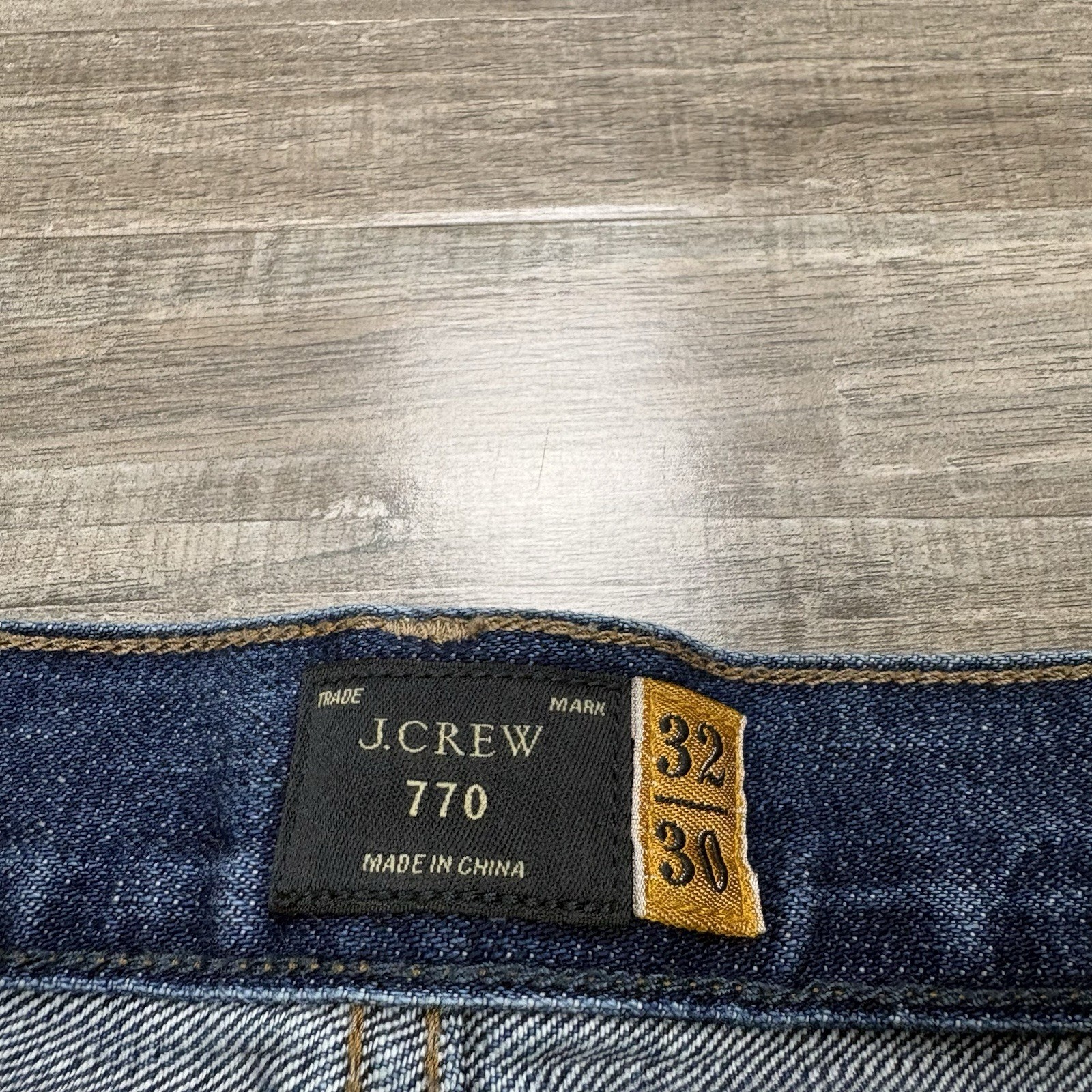 J. Crew 770 Jeans Mens 32×30 Slim Straight Fit Blue Denim Stretch Dark Wash
