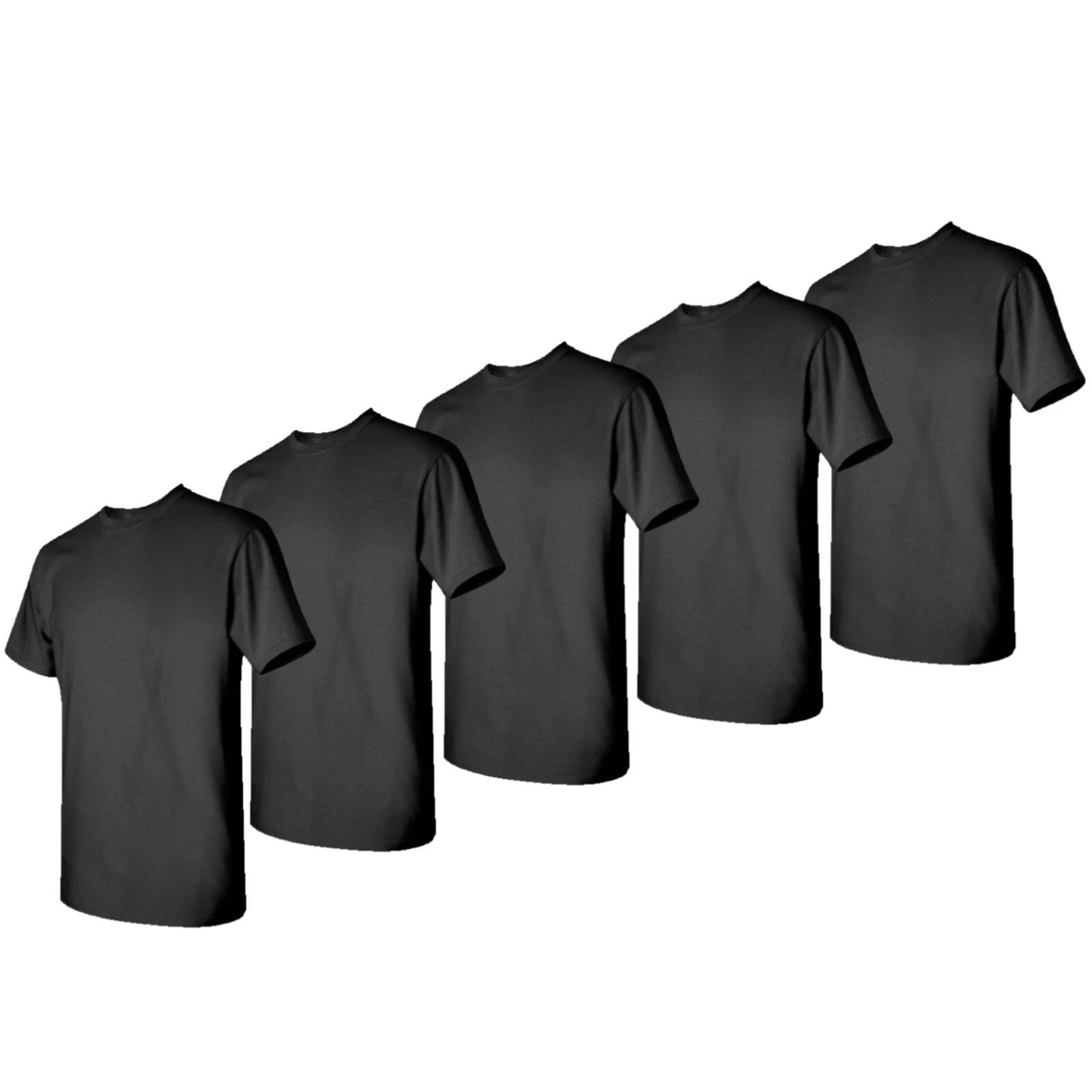 Gildan XL (10-pack) Black Solid Heavy Cotton Short Sleeve Blank T-Shirt XL