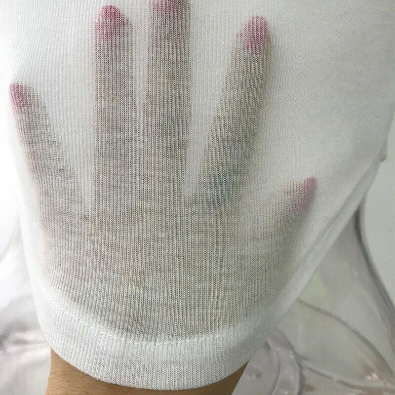 Women’s Sheer Low Cut T-shirt Transparent See-through Crop Top Short Sleeve Tee