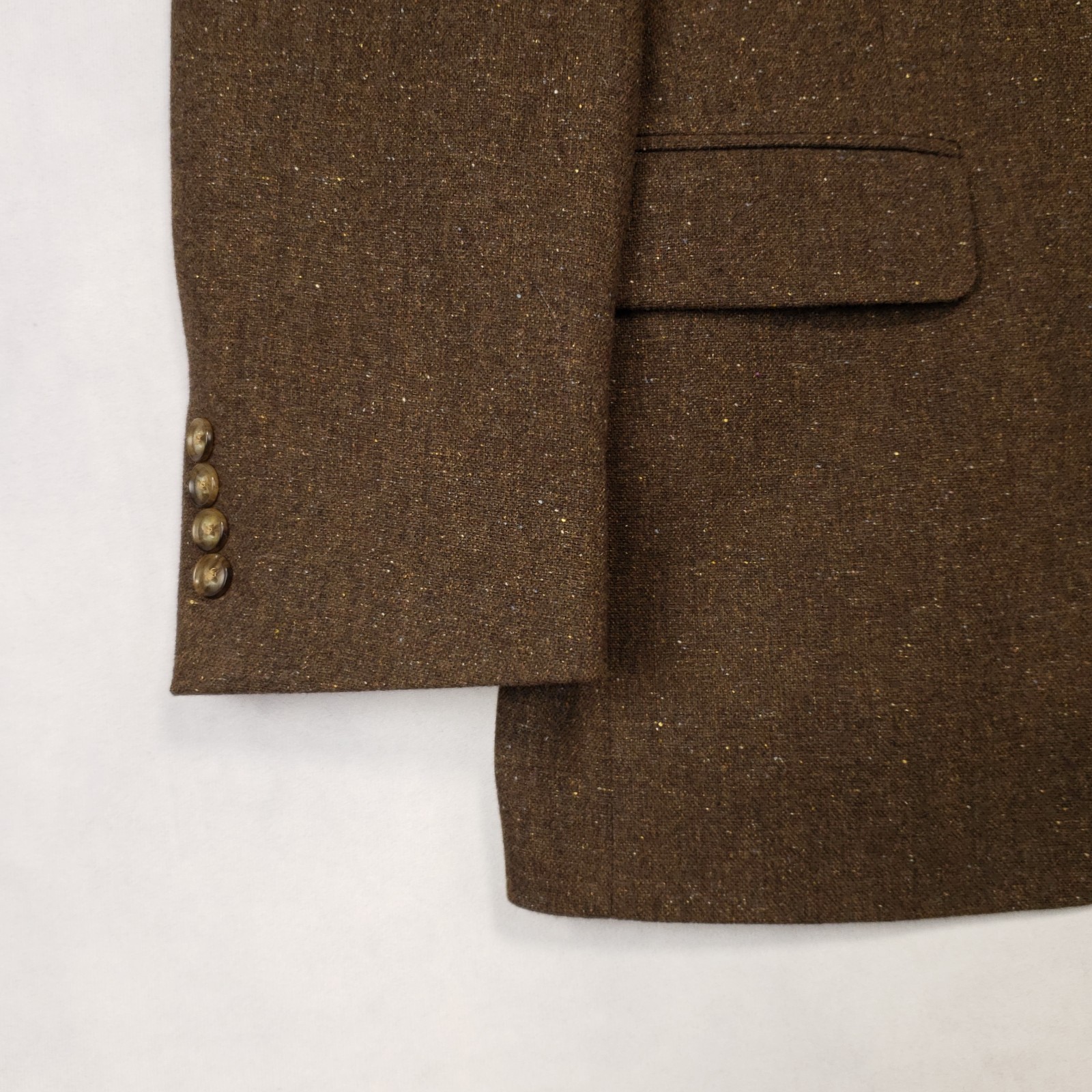 Kroon Sport Coat Mens 40R Wool Cotton Blend Brown Speckled 2 Btn Single Vented