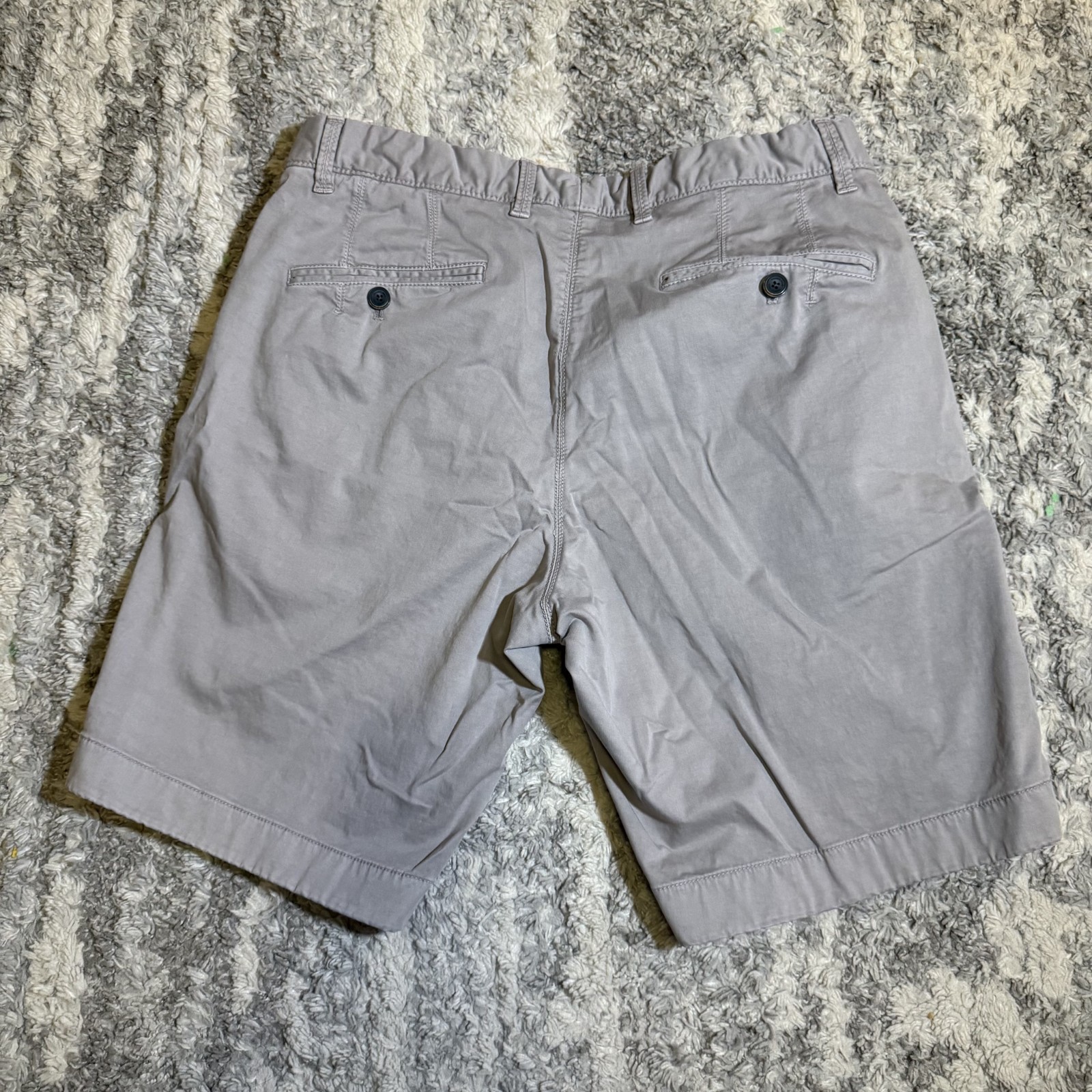 Mango Men’s Chino Shorts Gray Flat Front Casual Cotton Blend Size 32