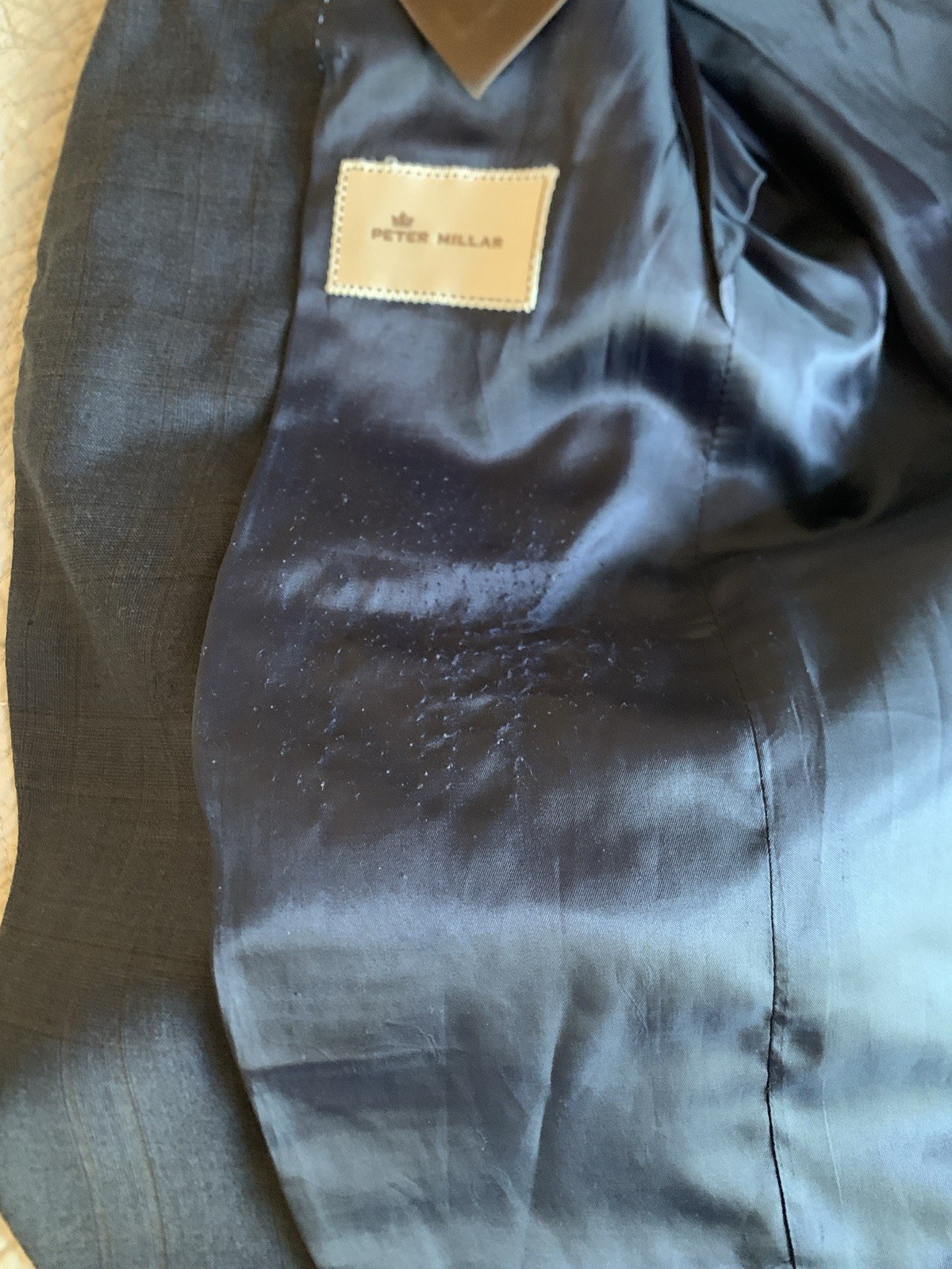 Peter Millar Men’s 40S – Navy Blue Plaid Sport Coat, Blazer, Suit Jacket