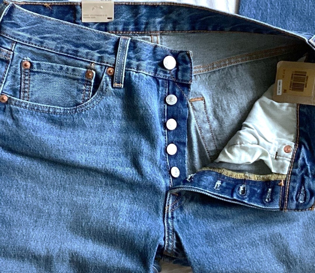Levi’s 501 Original Fit Button Fly 3306 Medium Blue Size 36×36 STRETCH NEW $80
