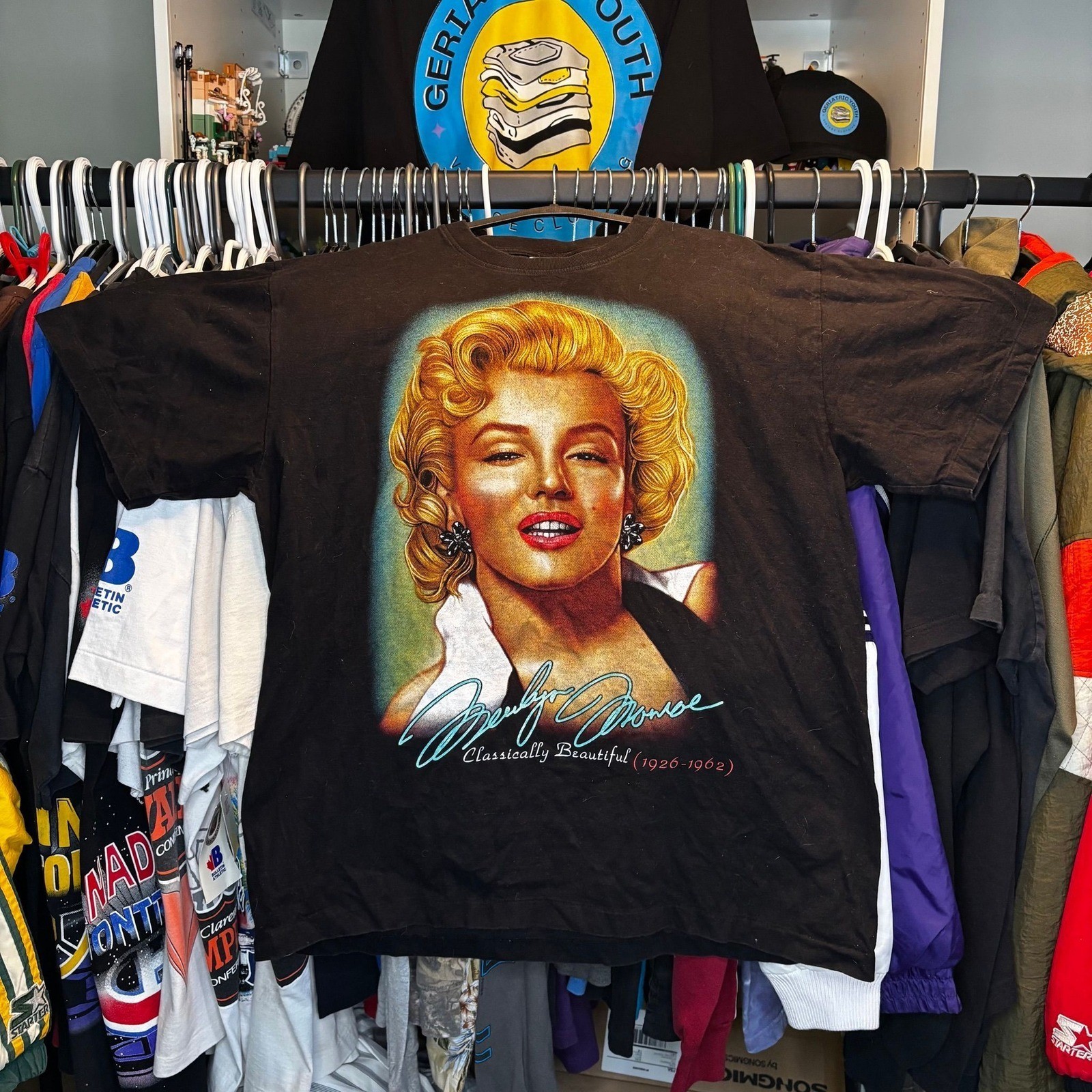Vintage Marilyn Monroe Memorial T Shirt XL Double Sided Graphic Tee Roxx Black