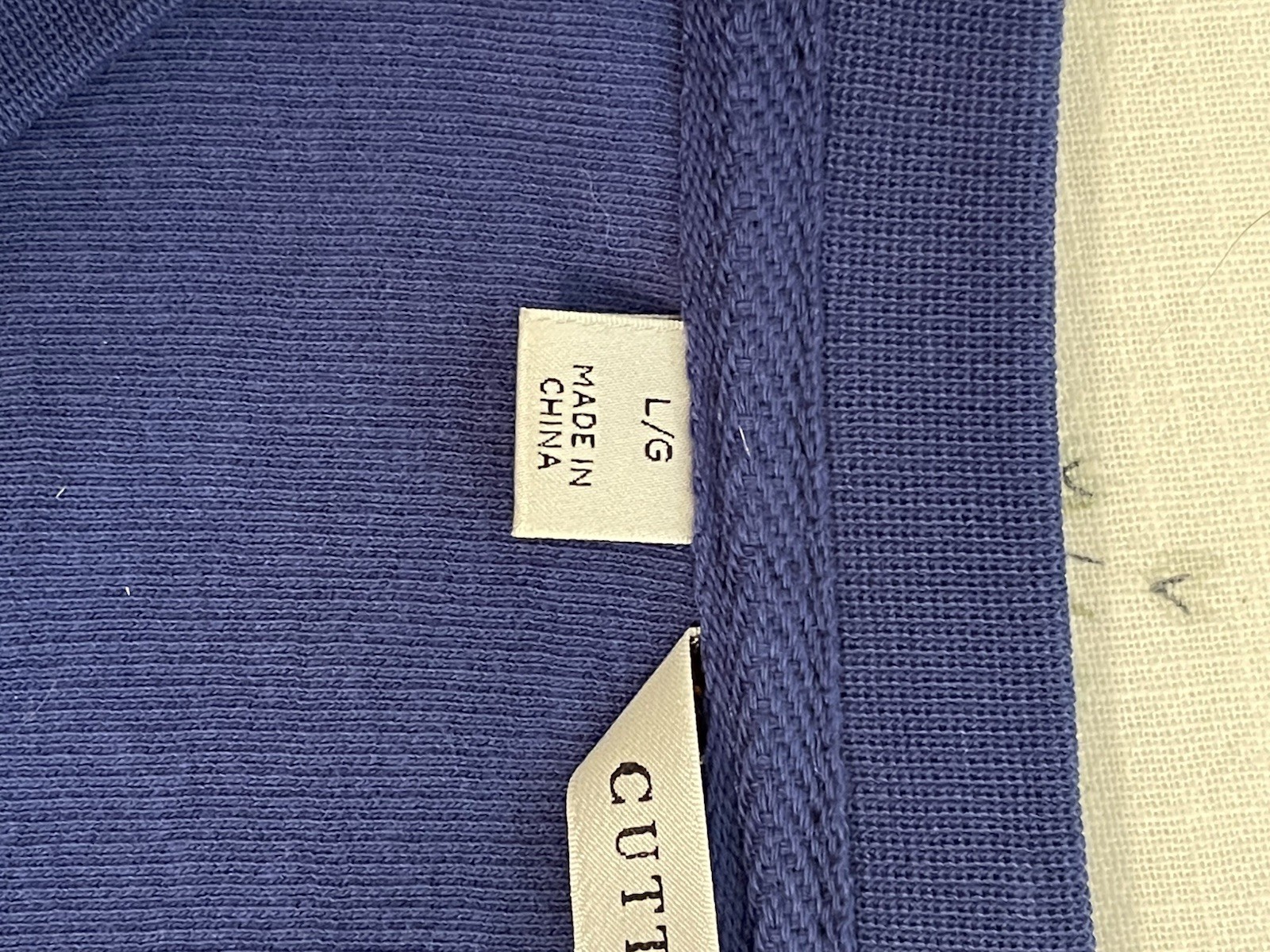 Cutter Buck Mens L Blue Pullover Cotton Vneck Longsleeve Breathable All Seasons