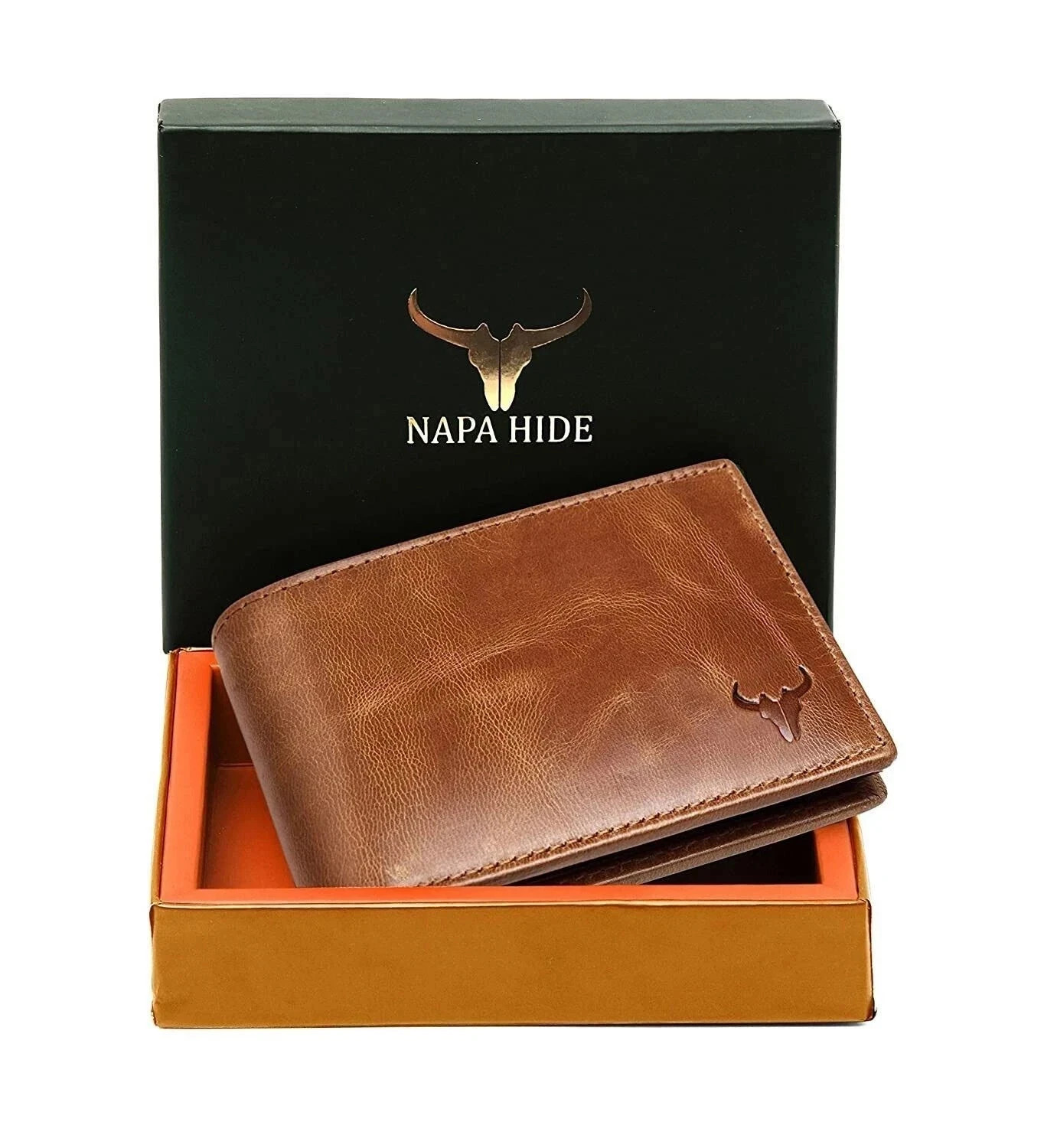 NAPA HIDE Leather Bifold Wallet RFID Blocking Stylist Wallet Daily GIFT UNISEX