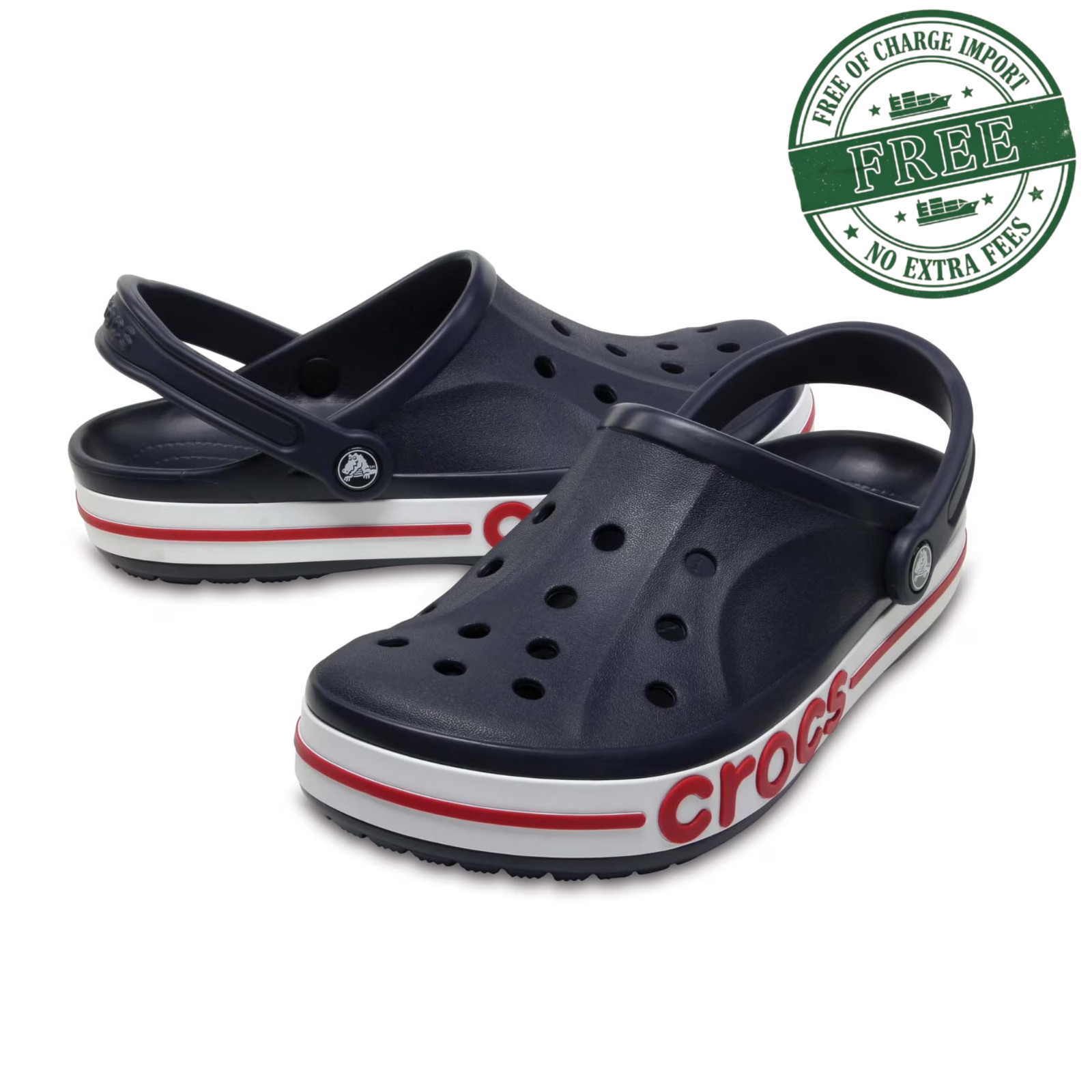 NEW! Crocs Unisex Bayaband Clog Men’s Women’s Comfortable Navy/Pepper Size US