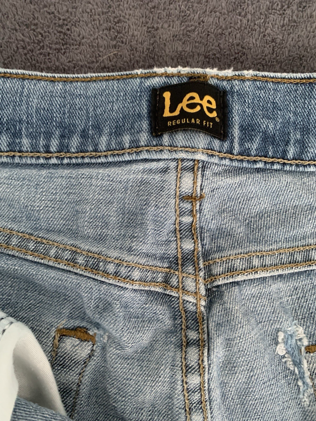 Lee Mens Light Wash Jeans Straight Leg Regular Fit 33 x 32